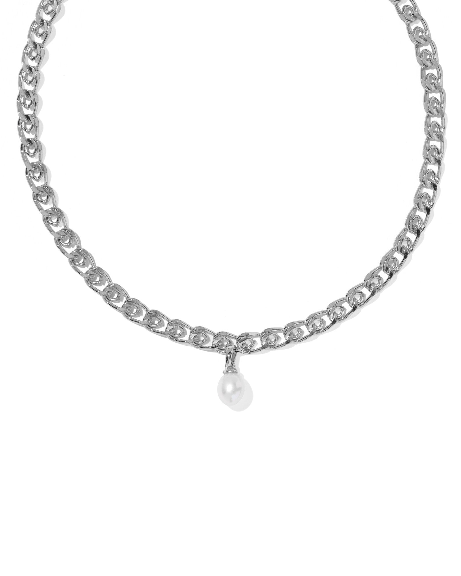 Oakland Pearl Chain Necklace Silver Freshwater Cultured Pearl