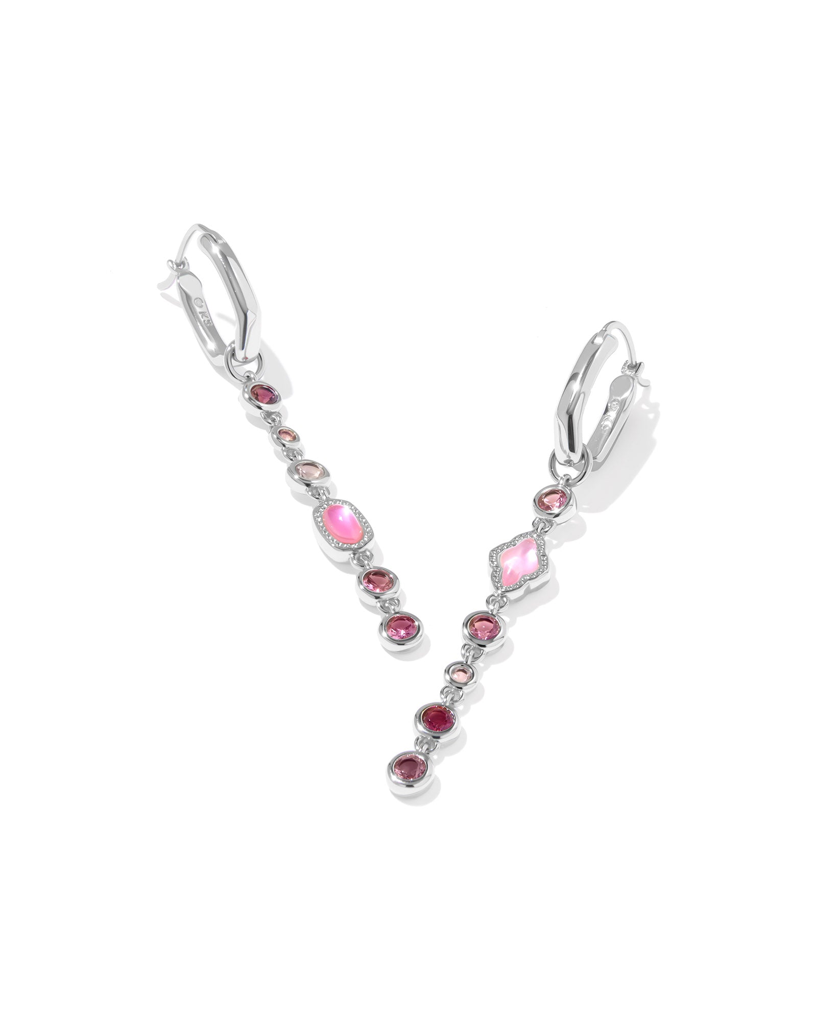 Mini Elisa Abbie Huggie Silver Pink Mix