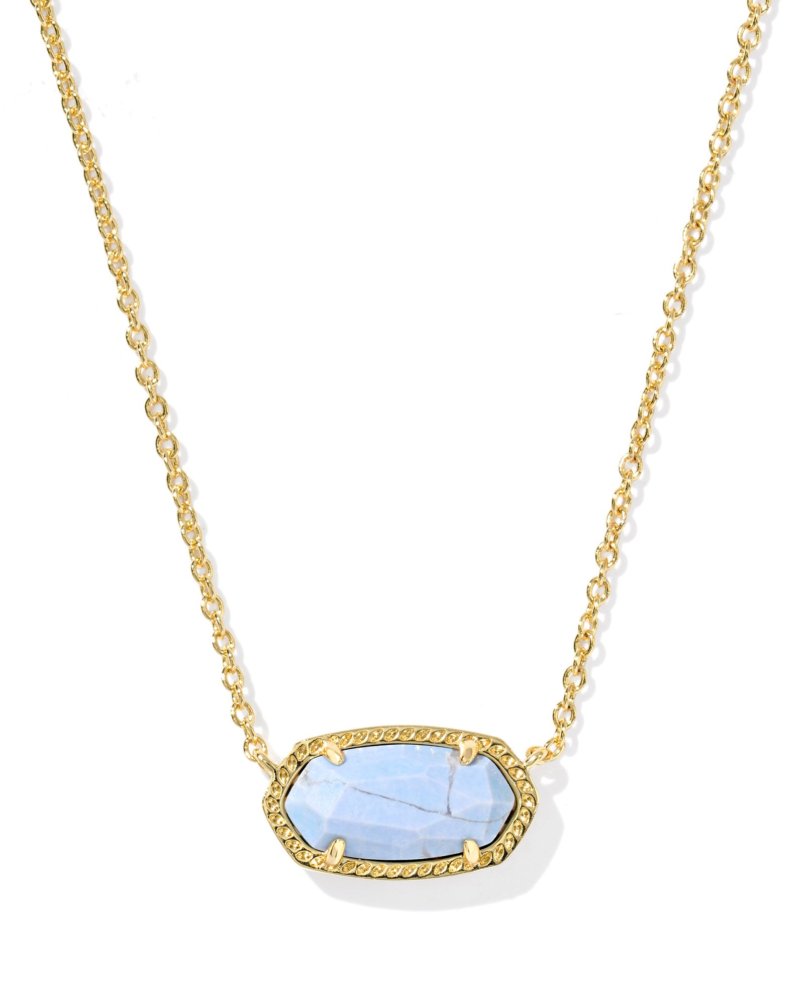 Elisa Necklace in Gold Variegated Light Blue Magnesite