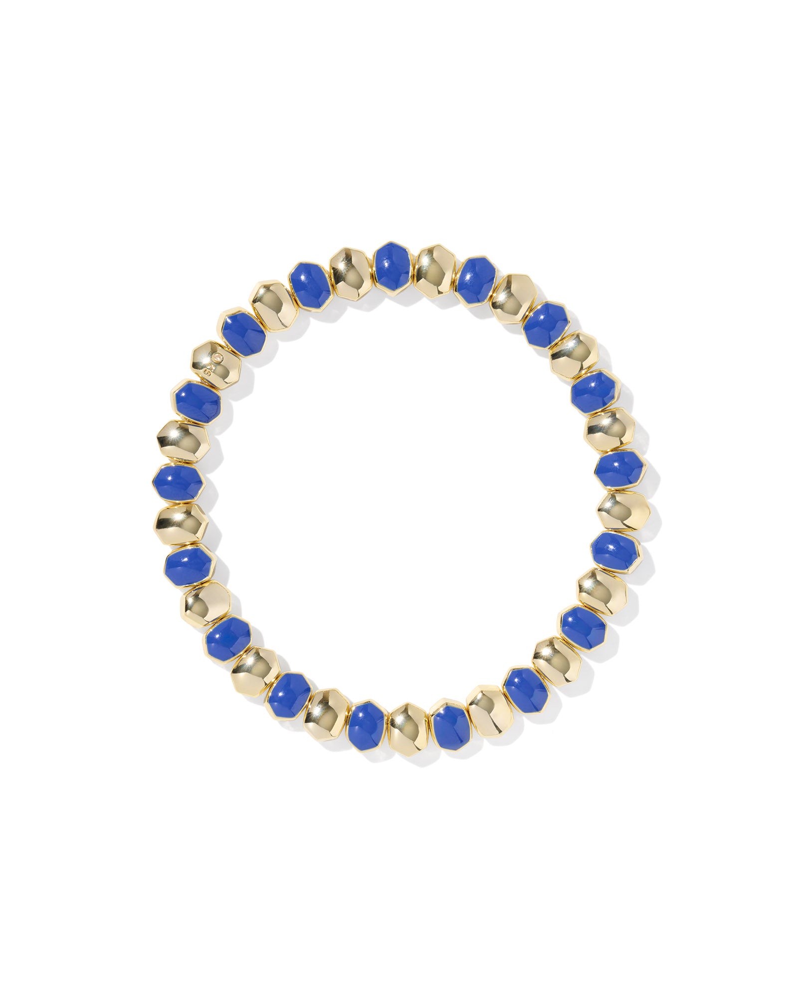 Daphne Enamel Stretch Bracelet in Gold and Blue