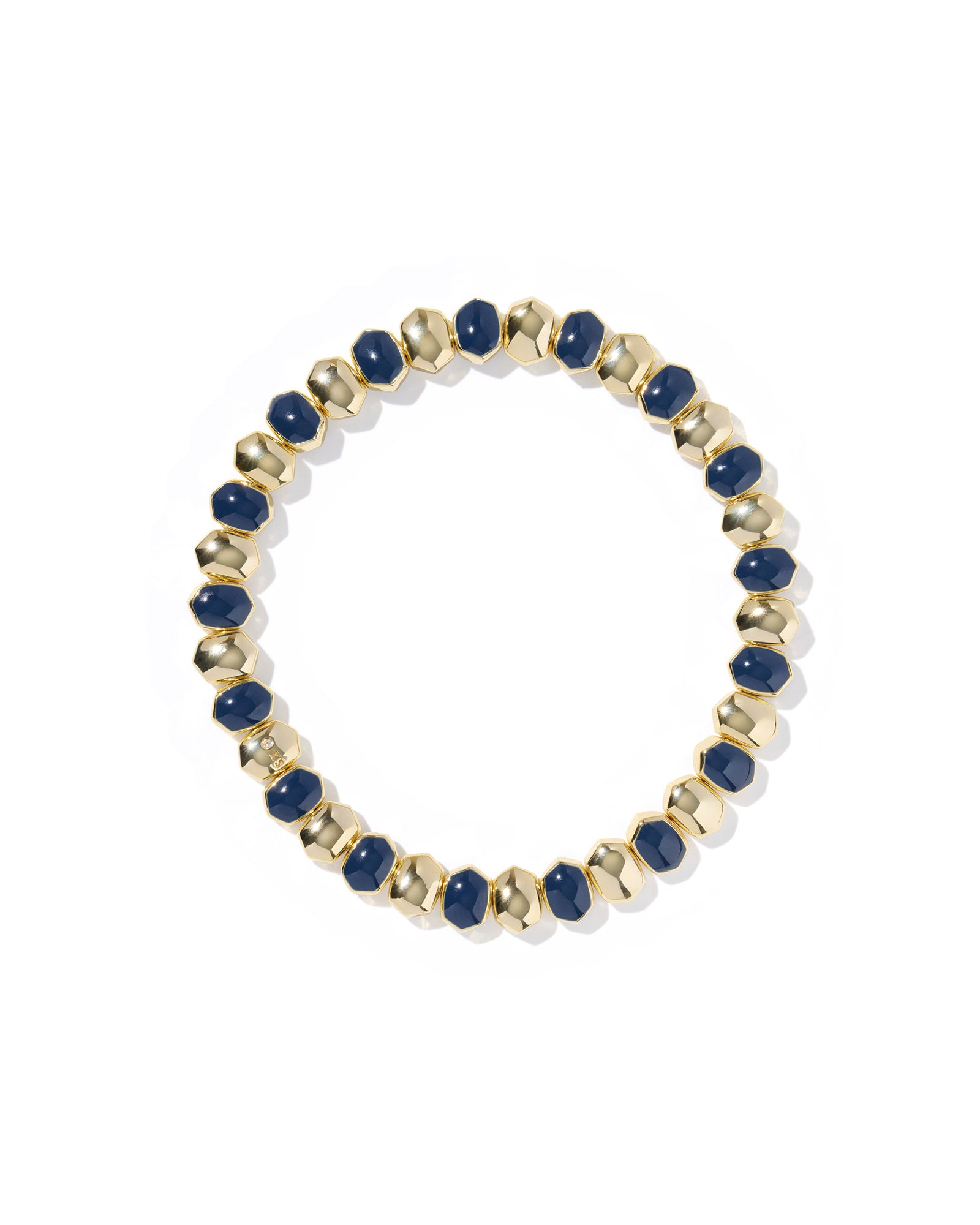 Daphne Enamel Stretch Bracelet in Gold and Navy