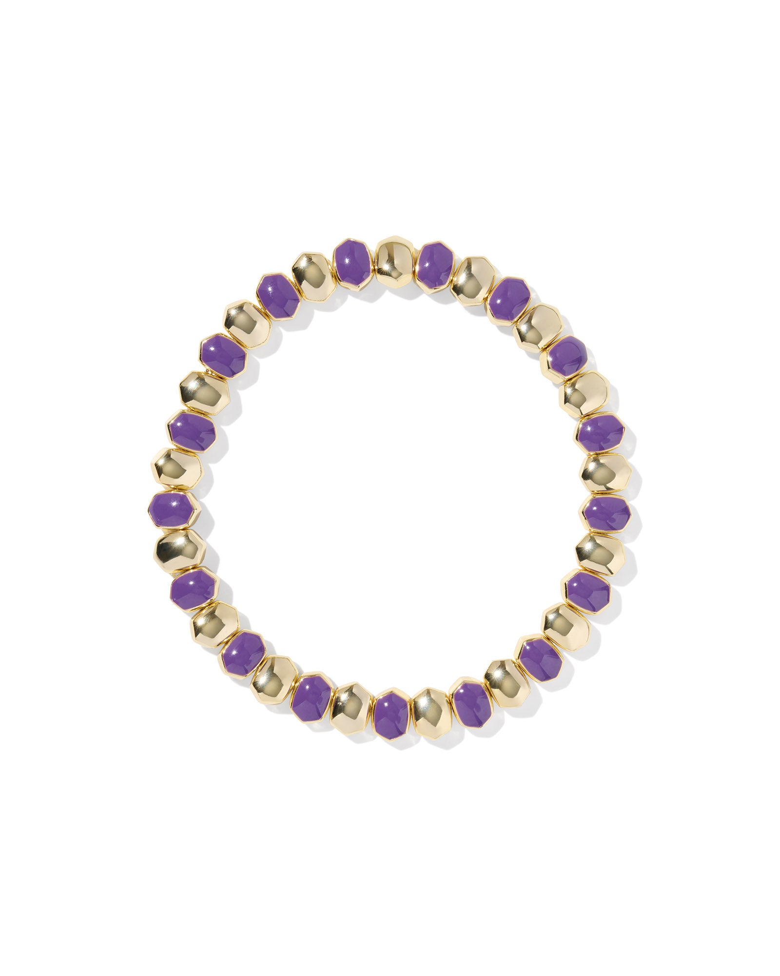 Daphne Enamel Stretch Bracelet in Gold and Purple