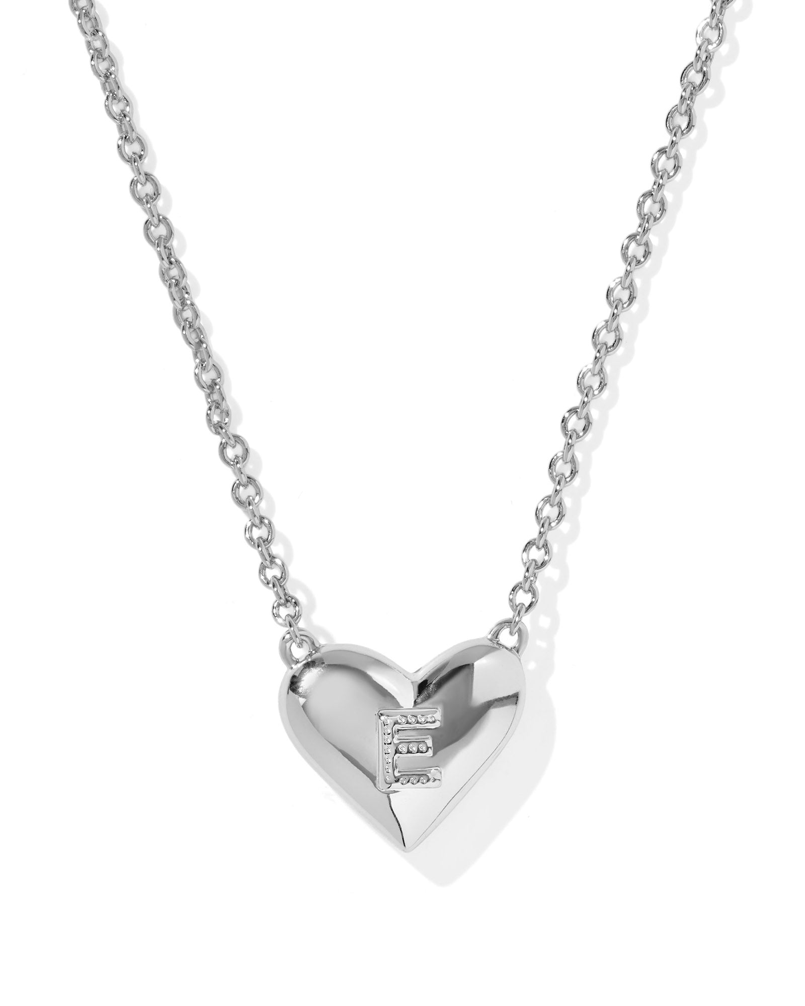 Heart Letter E Pndnt. Necklace Sliver Ivory MOP
