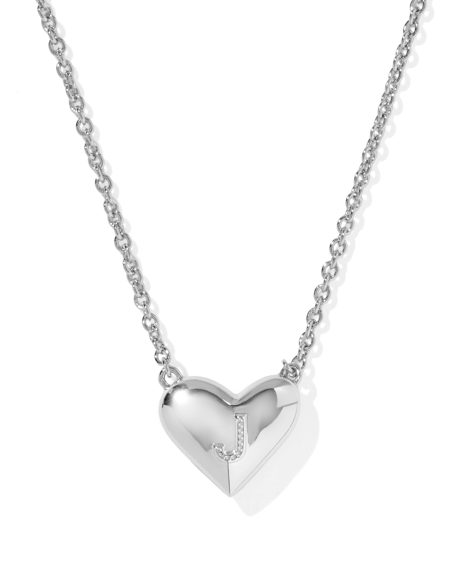 Heart Letter J Pndnt. Necklace Silver Ivory MOP