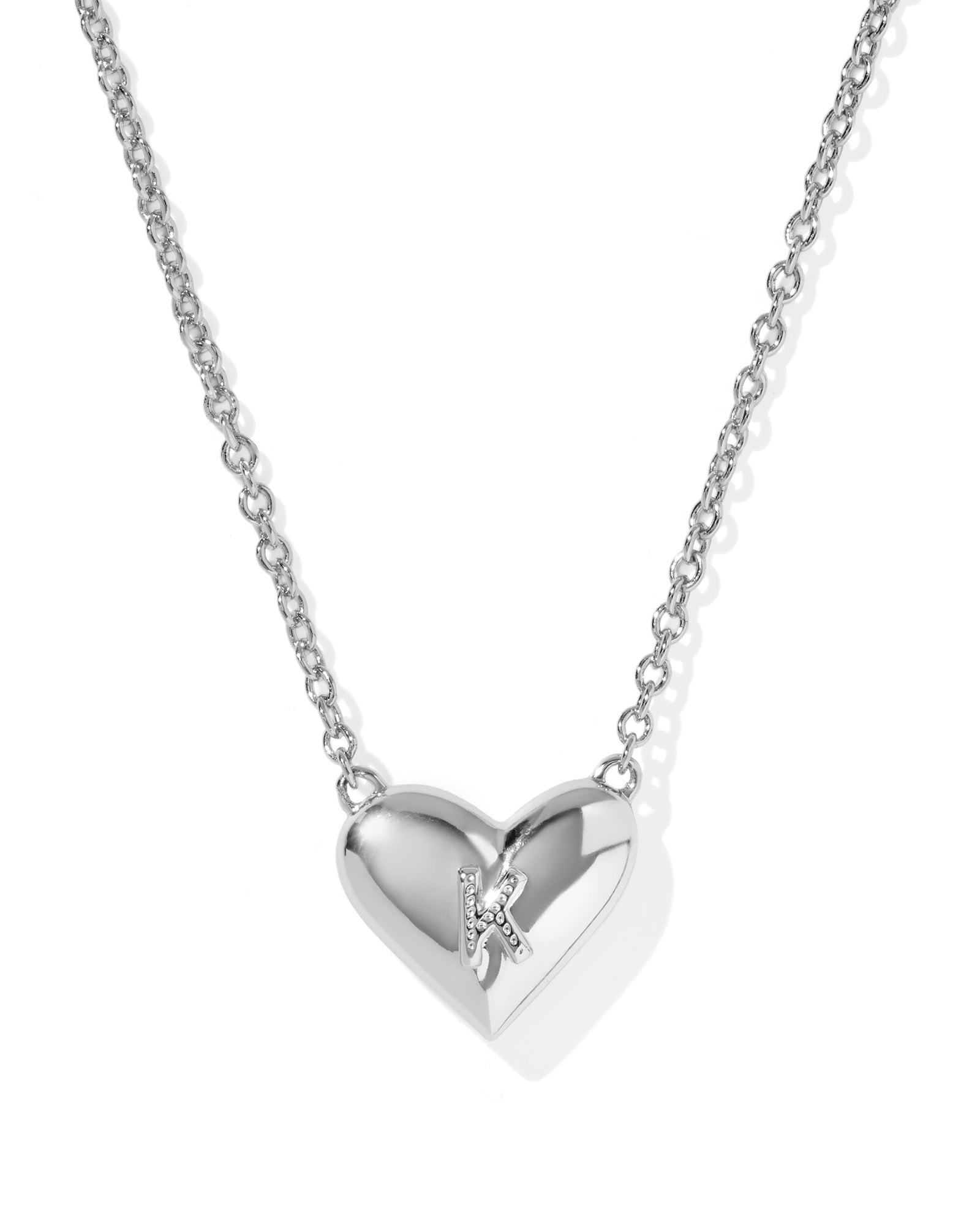 Heart Letter K Pndnt. Necklace Silver Ivory MOP