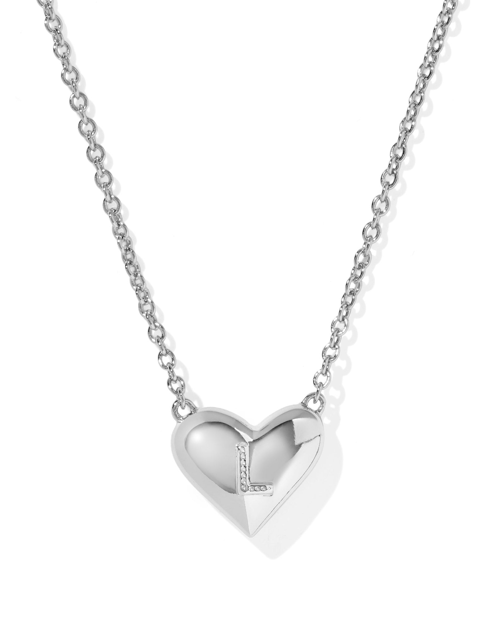 Heart Letter L Pndnt. Necklace Silver Ivory MOP