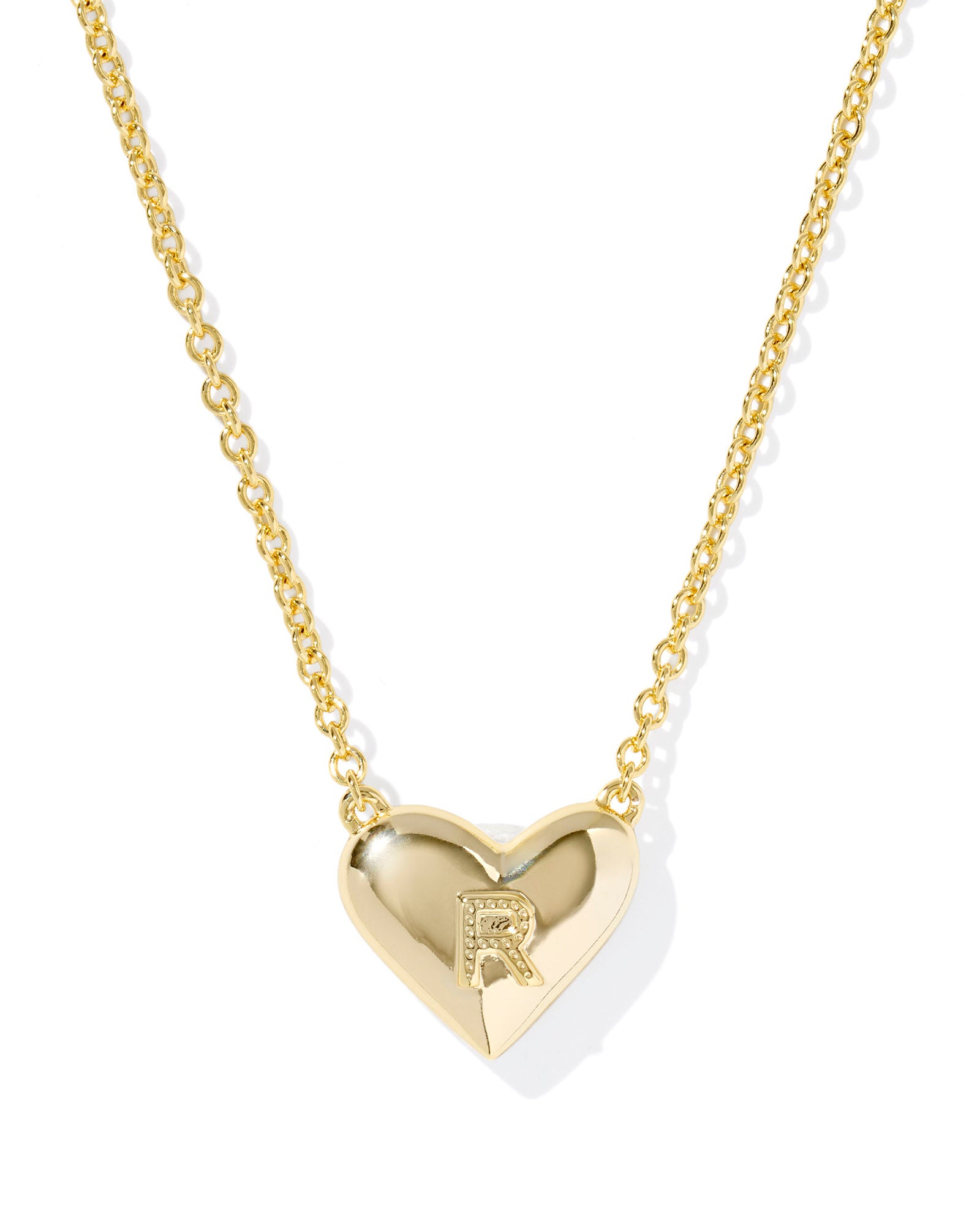 Heart Letter R Pndnt Necklace Gold Ivory MOP