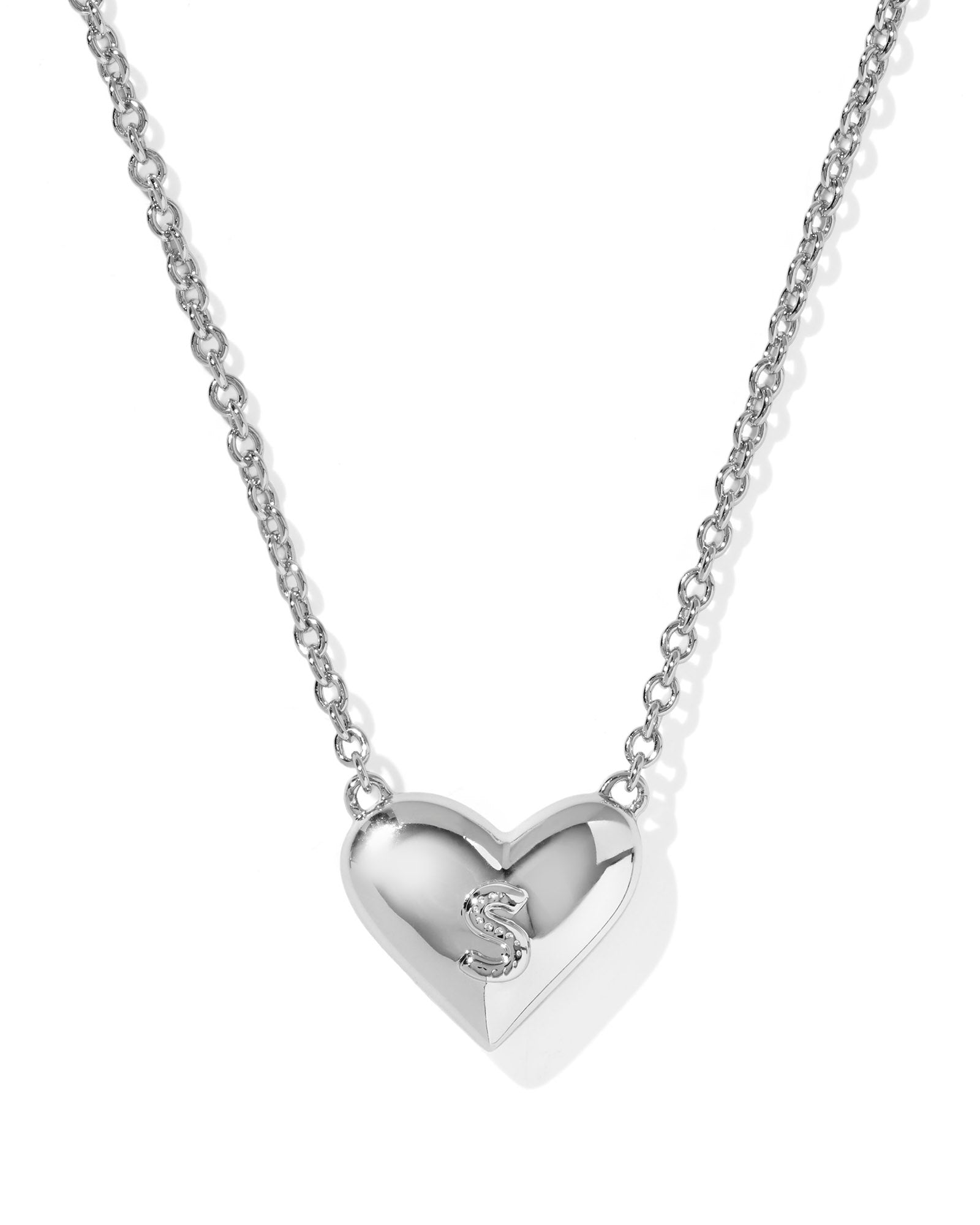 Heart Letter S Pndnt. Necklace Silver Ivory MOP