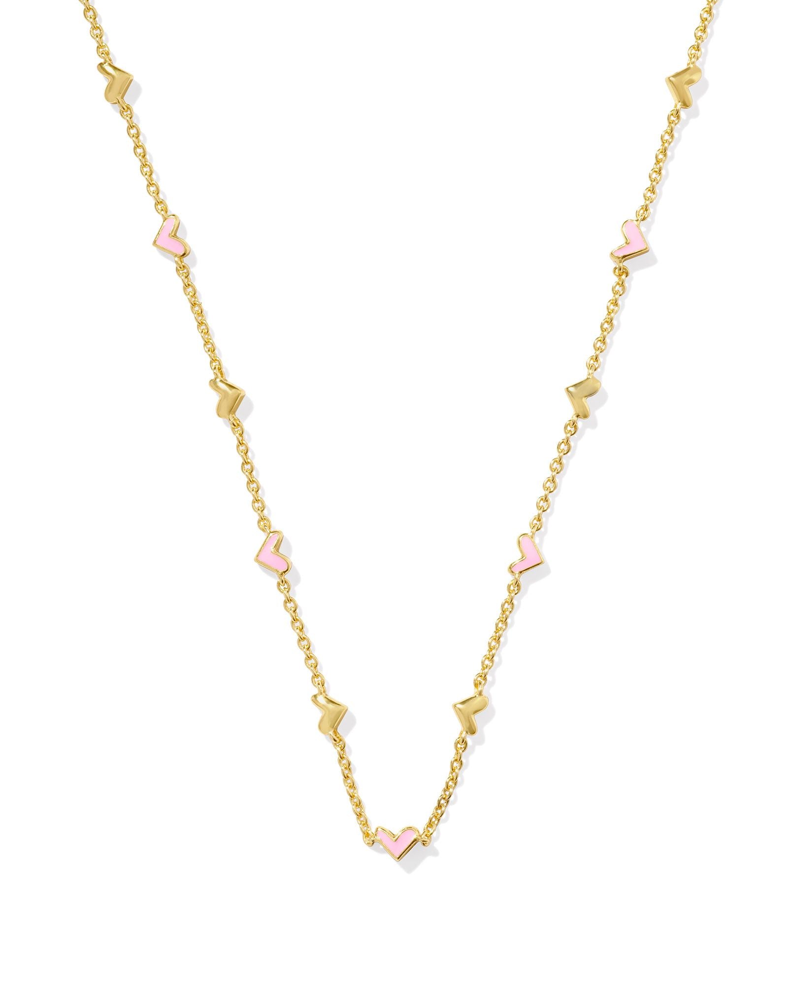 Haven Strand Necklace in Gold Pink Enamel