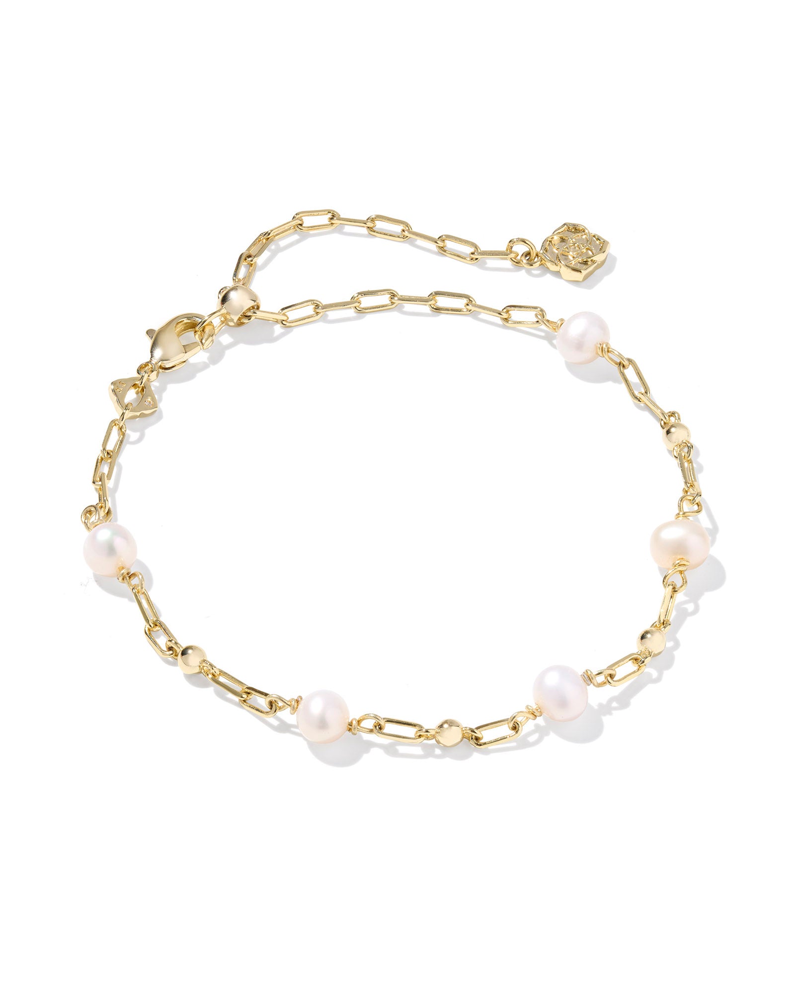 Ashton Delicate Chain Bracelet in Gold Freshwater Cultured Pearl