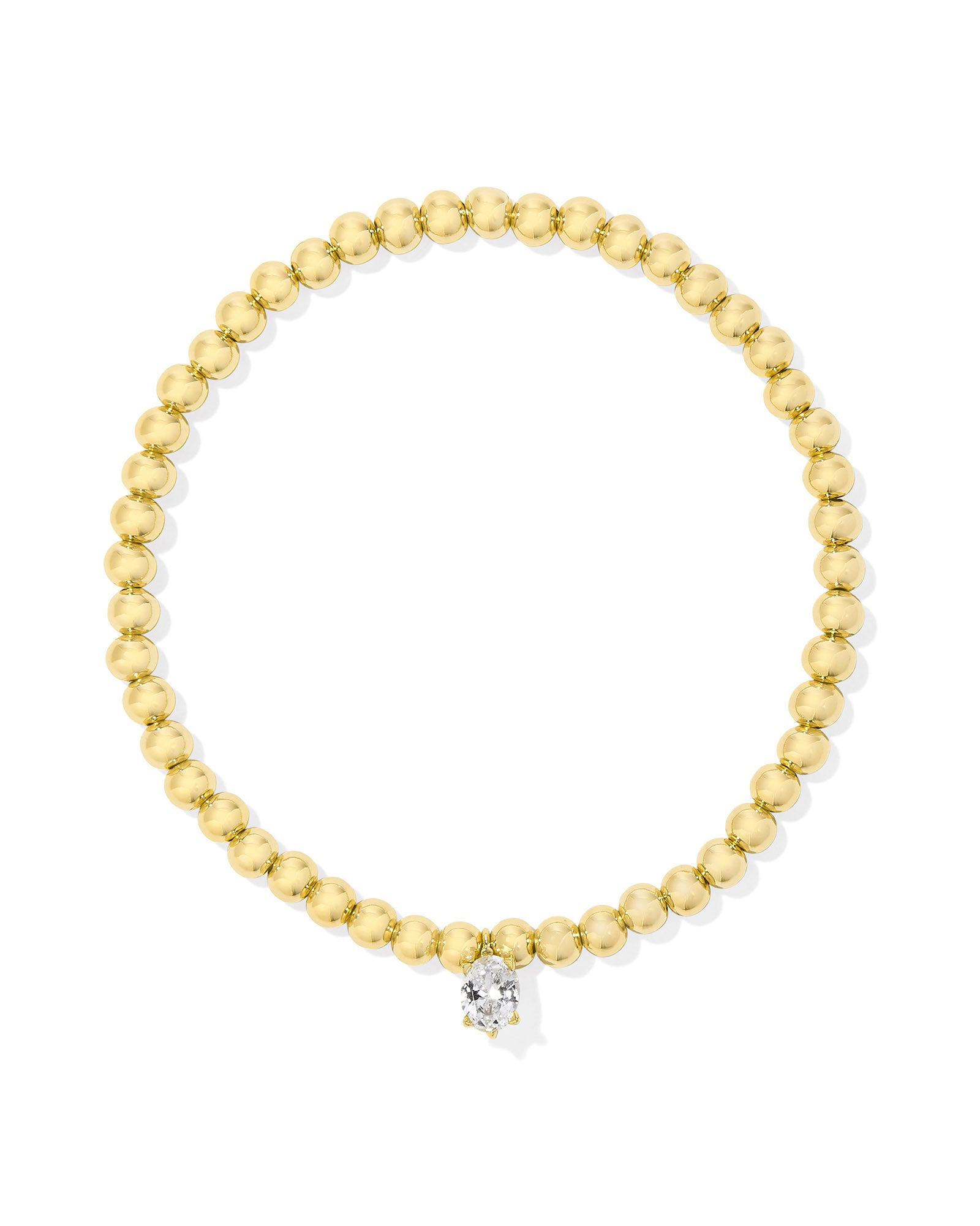 Cailin Stretch Bracelet in Gold White Crystal