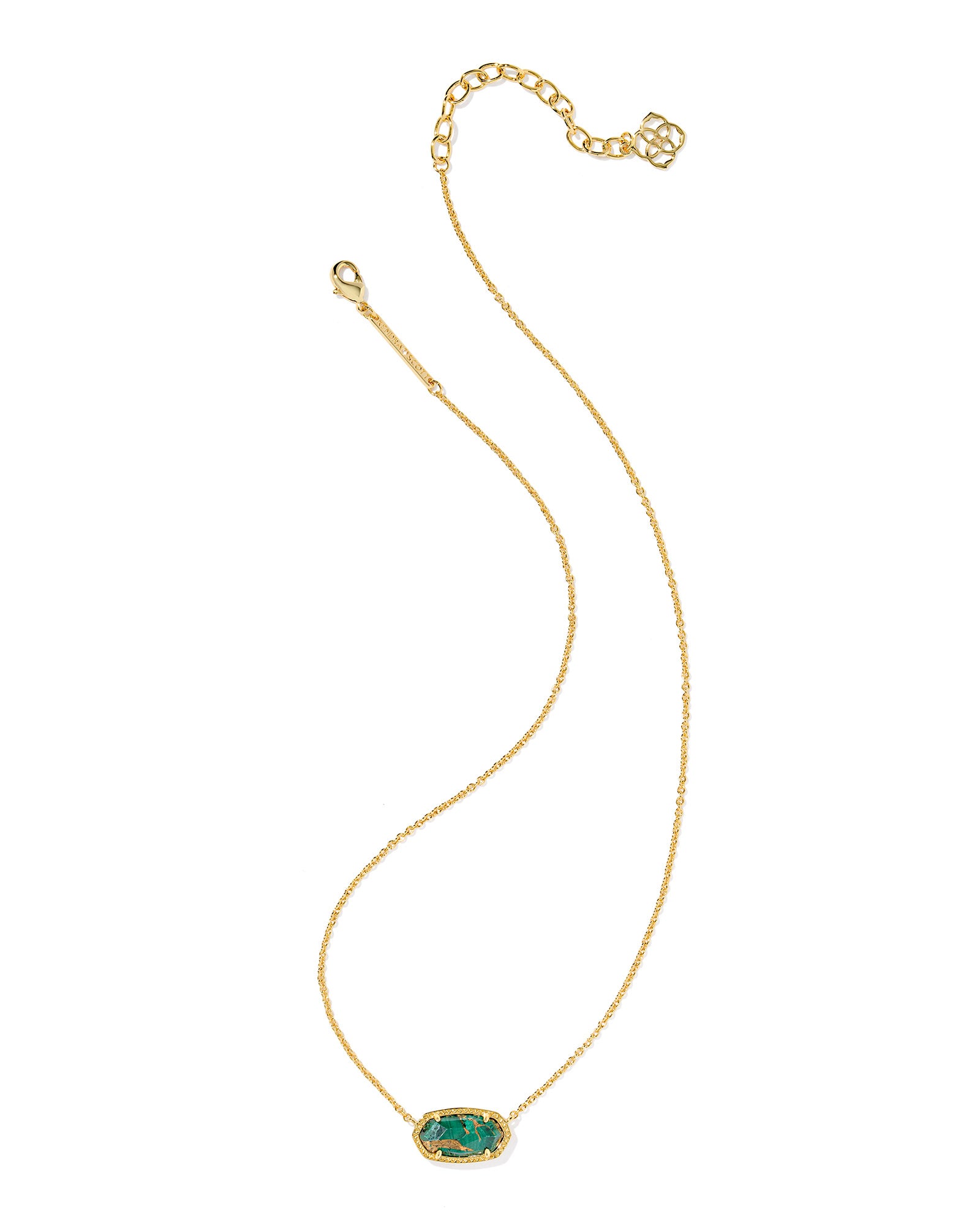 Elisa Necklace in Gold Bronze Veined Malachite