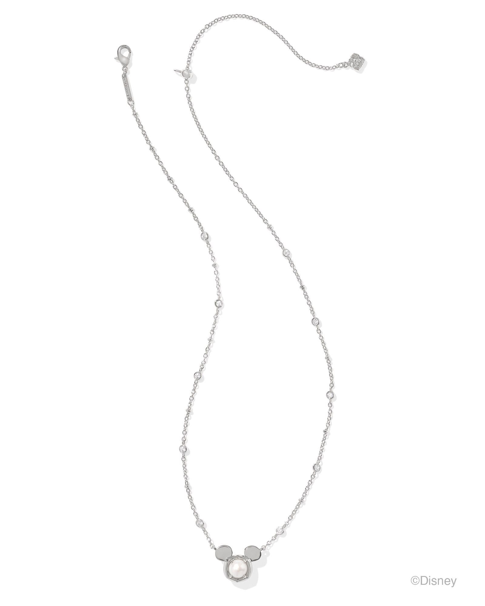 Mickey Mouse Pendant Silver White Pearl