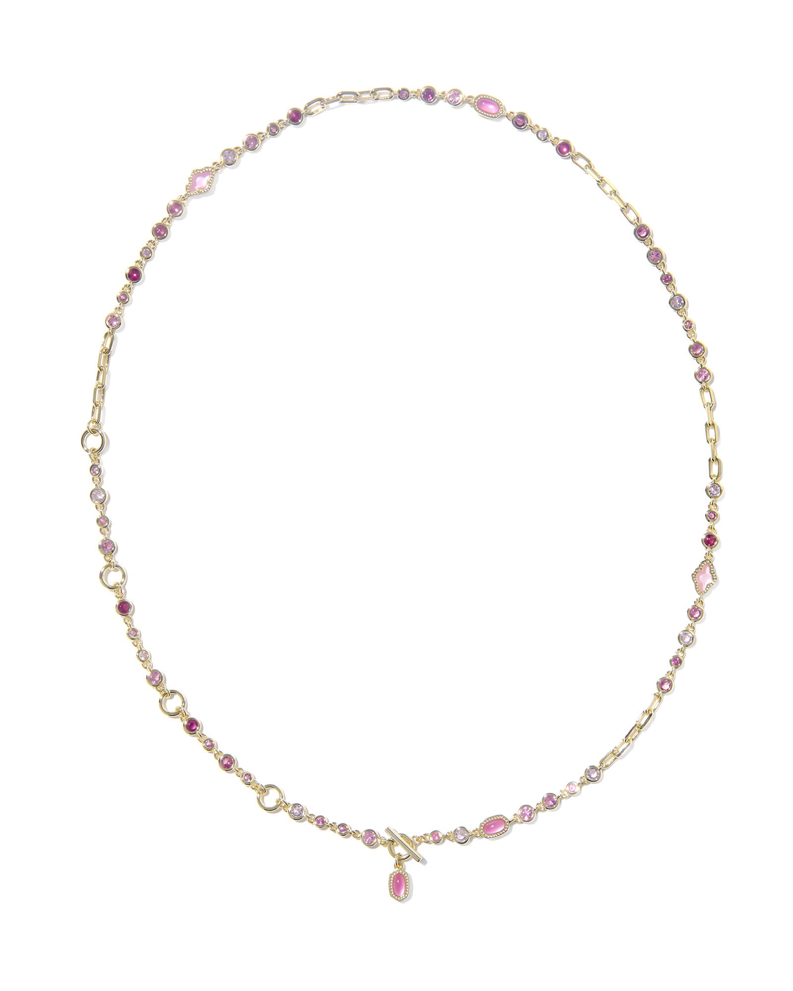 Mini Elisa Abbie Strand Necklace In Gold Pink Mix