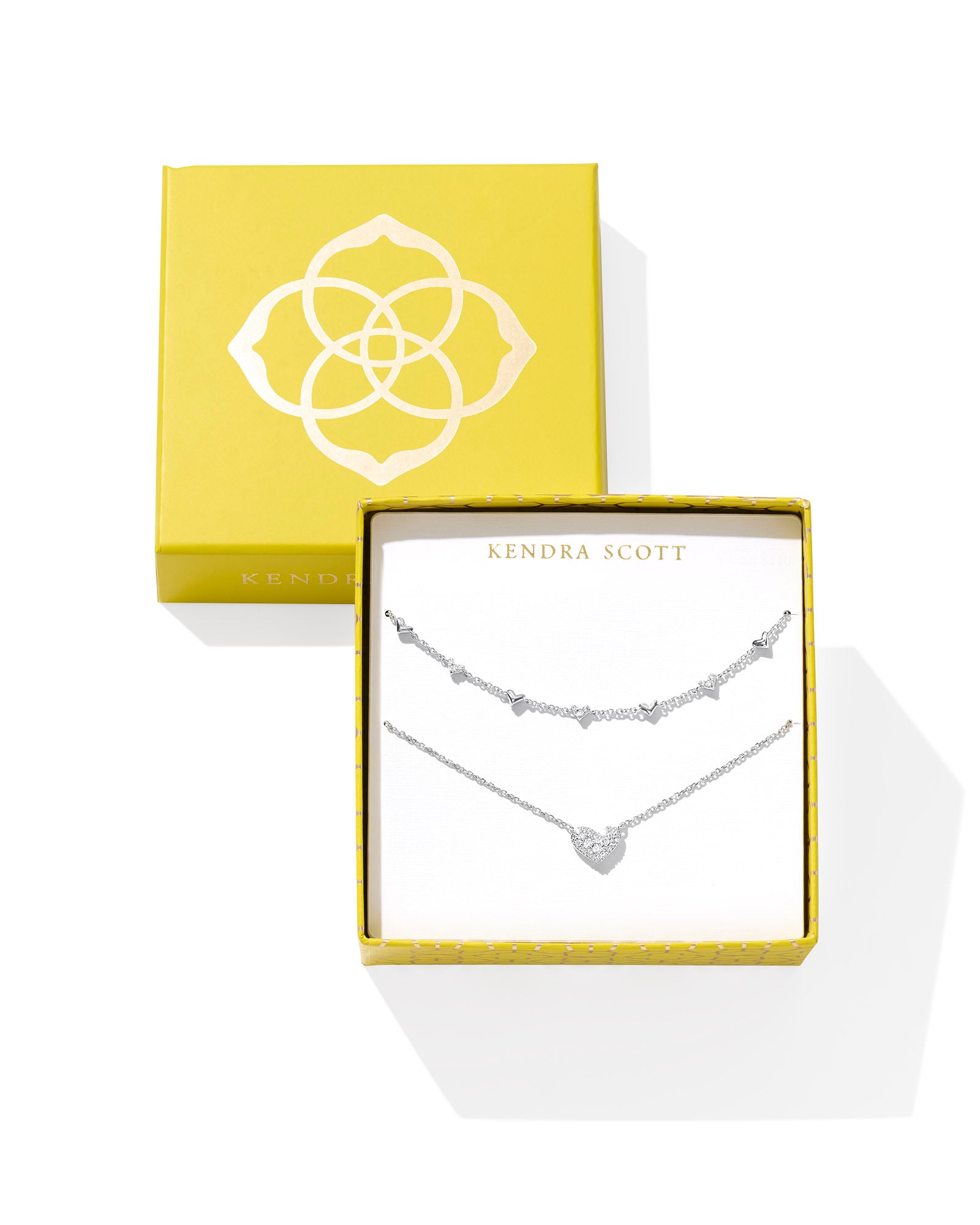 Ari Haven Heart Gift Set in Silver Metal White Crystal
