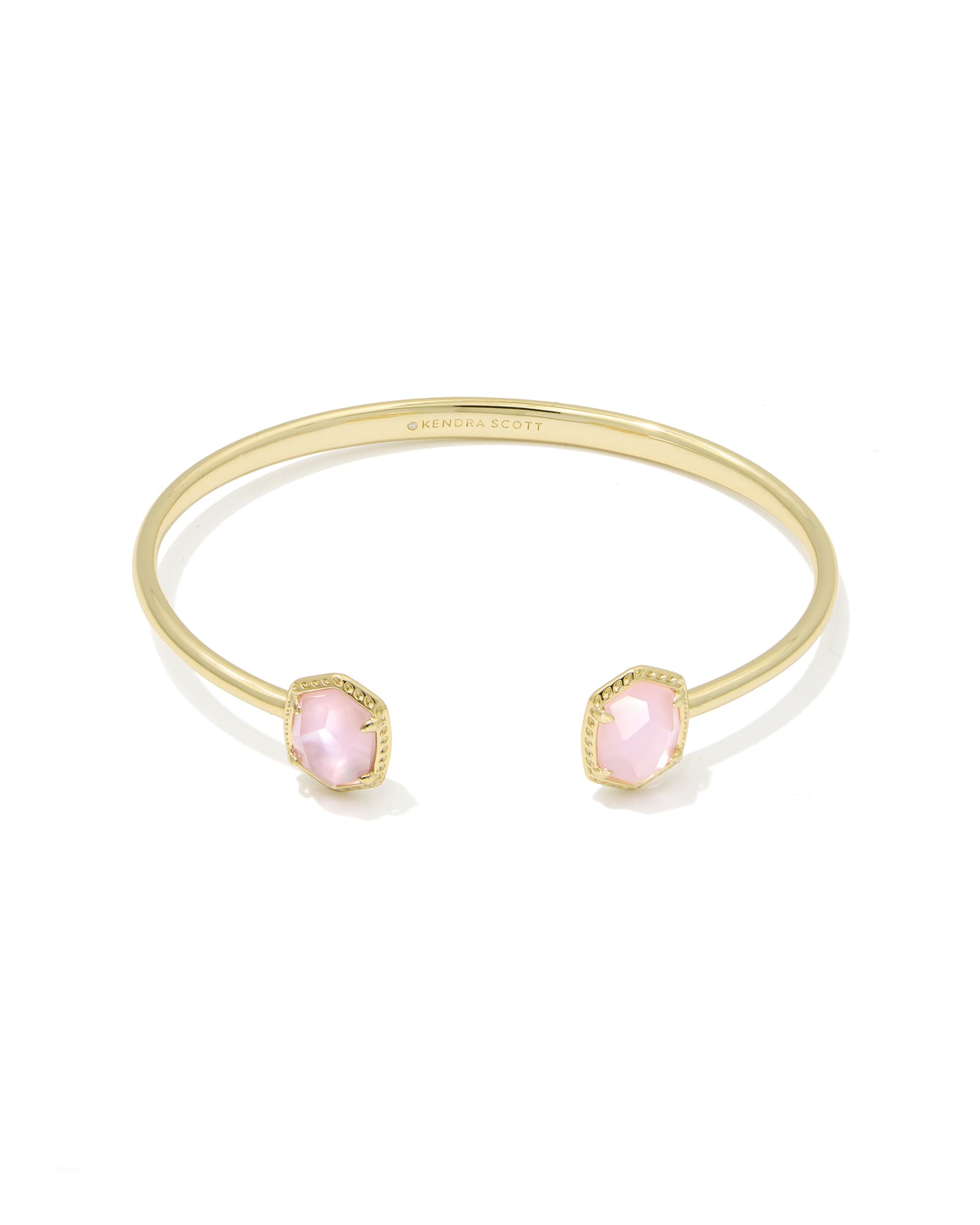 Daphne Frame Cuff Bracelet Gold Light Pink MOP