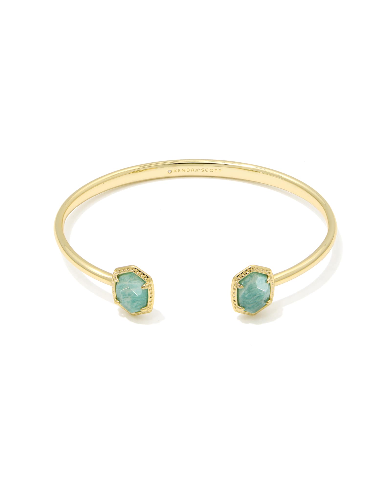 Daphne Frame Cuff Bracelet Gold Teal Amazonite