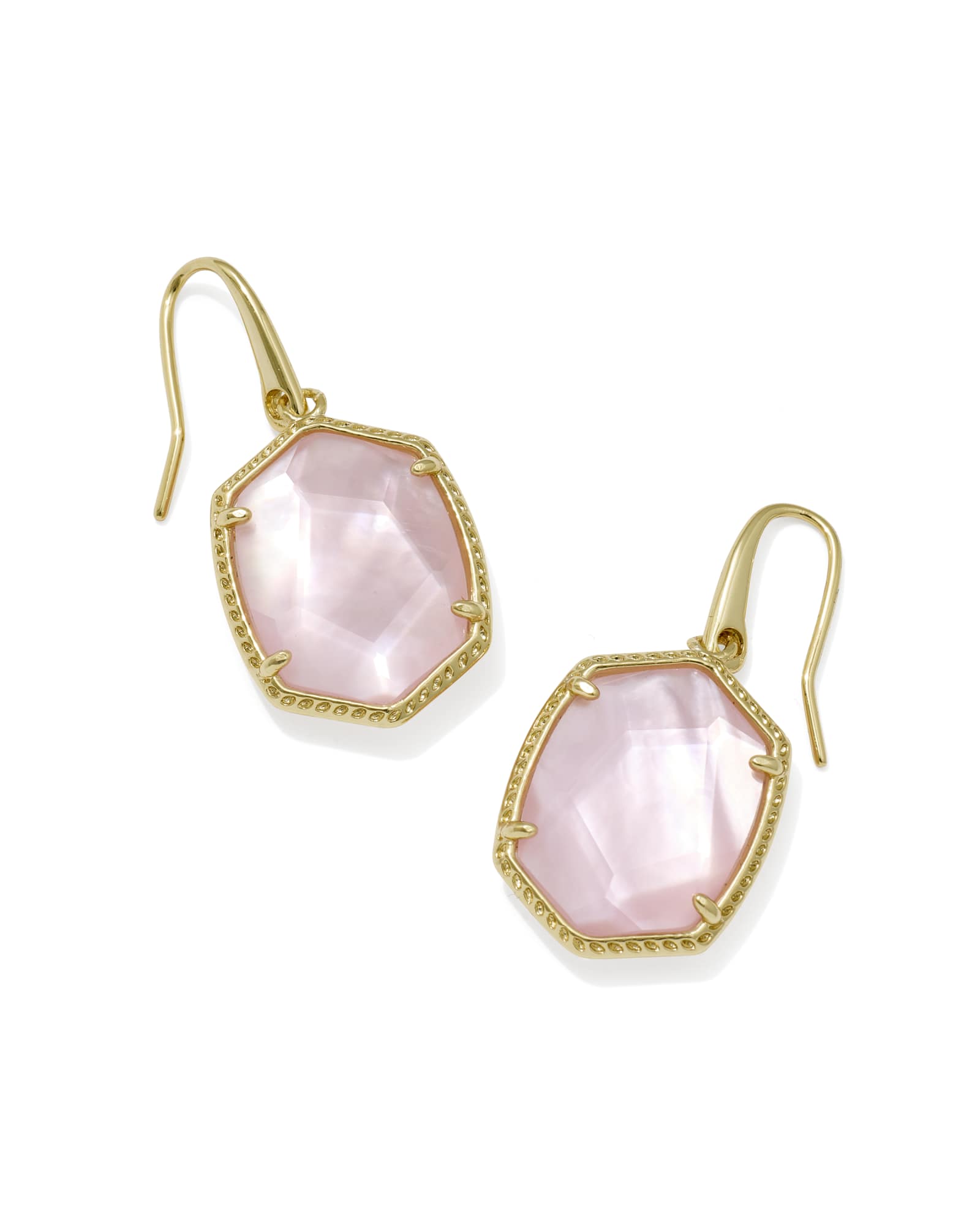Daphne Frame Drop Ear Gold Light Pink MOP