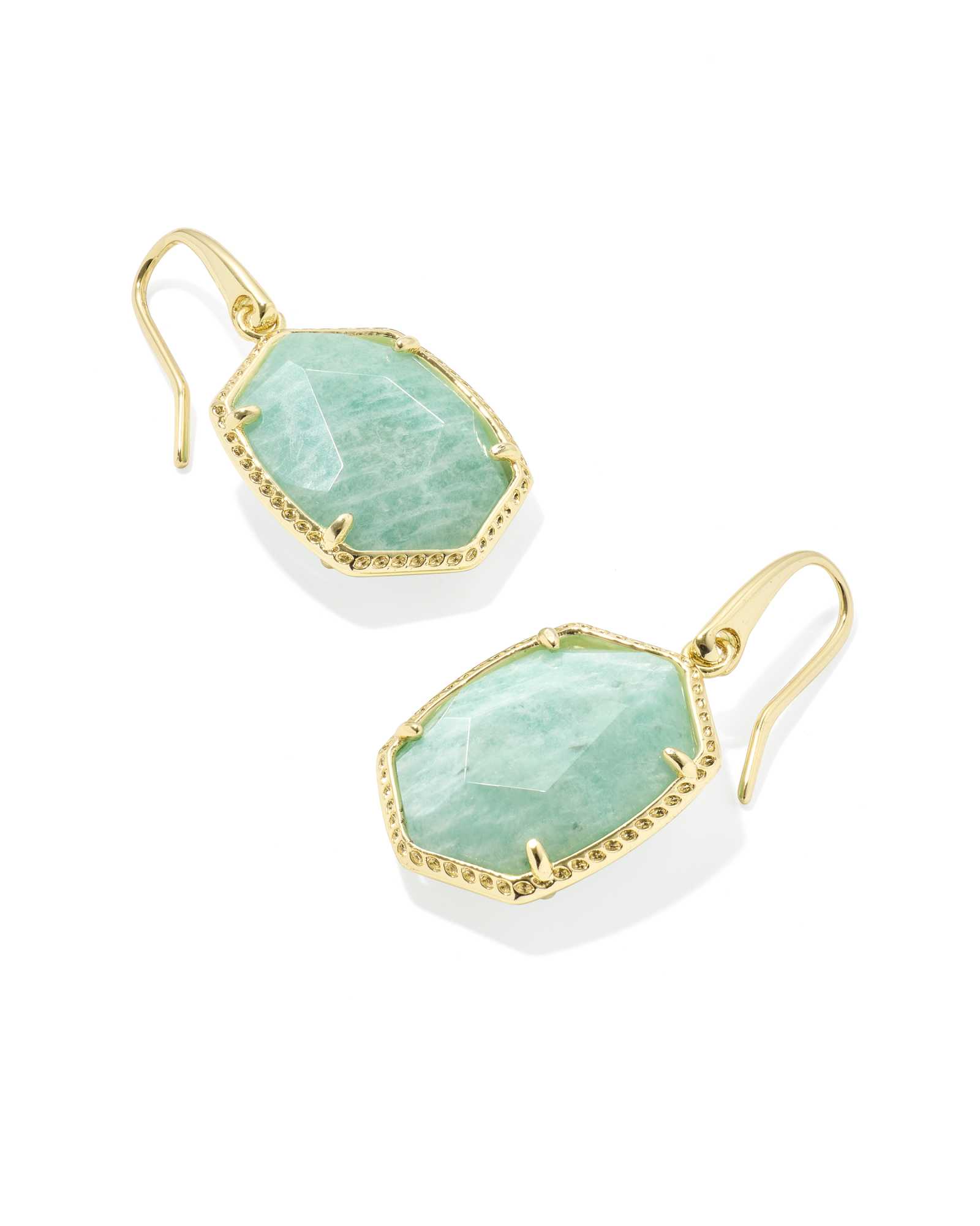 Daphne Frame Drop Ear Gold Teal Amazonite