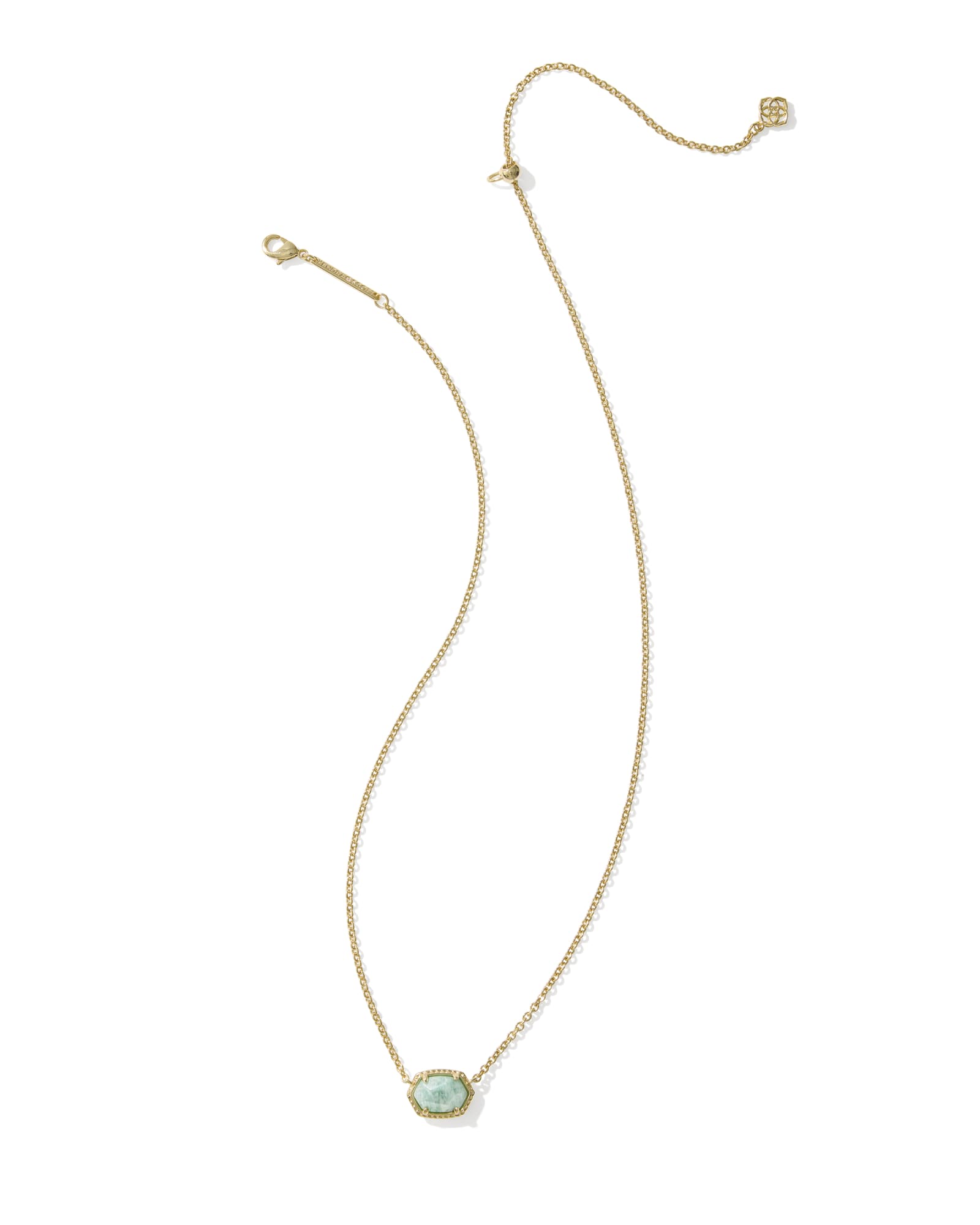 Daphne Frame Pendant Necklace Gold Teal Amazonite
