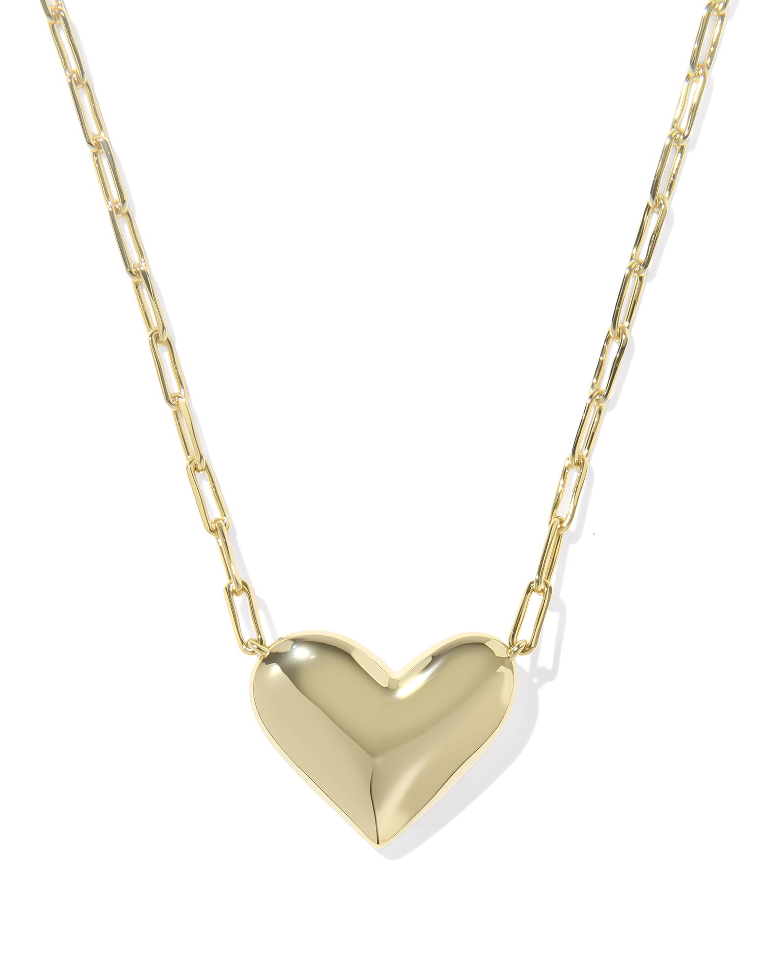 Ari Heart Statement Short Pendant in Gold Ivory MOP