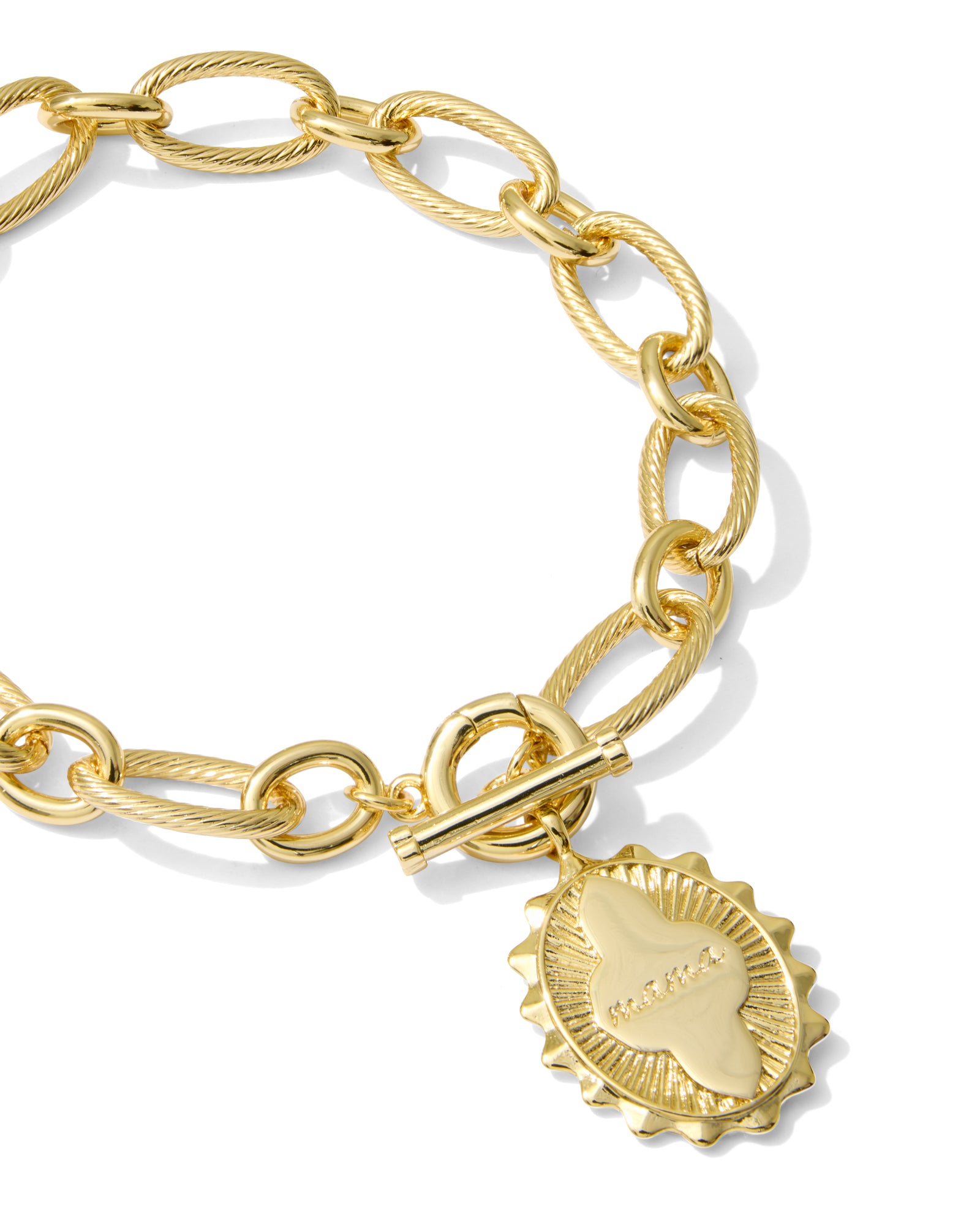 Mama Link Chain Bracelet in Gold Metal