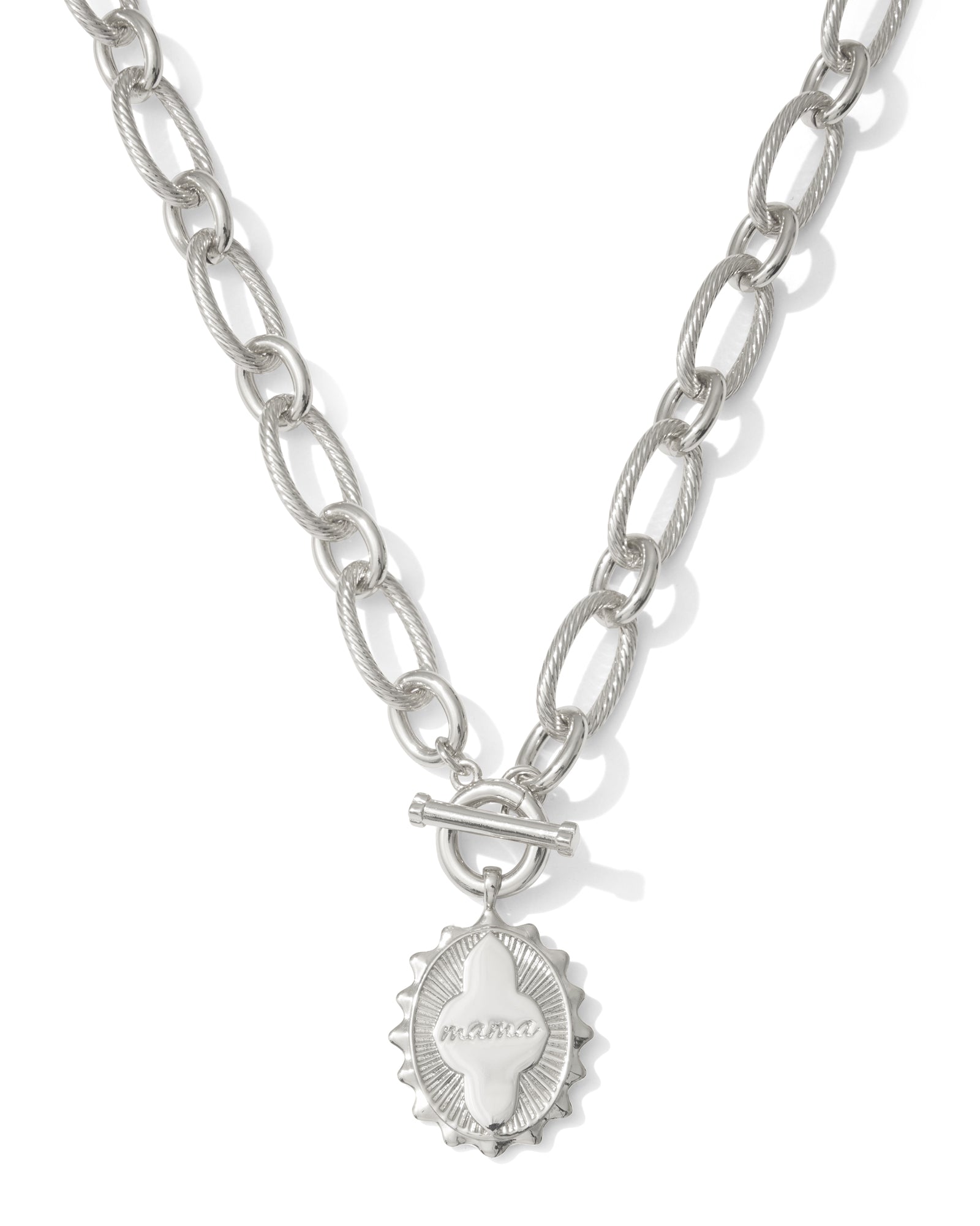 Mama Link Chain Necklace in Silver