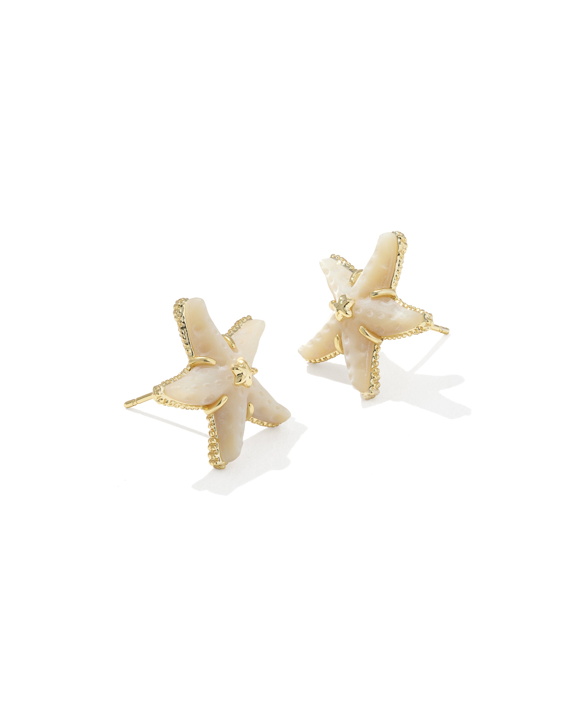 Parker Starfish Stud Earrings in Gold Natural Mother of Pearl