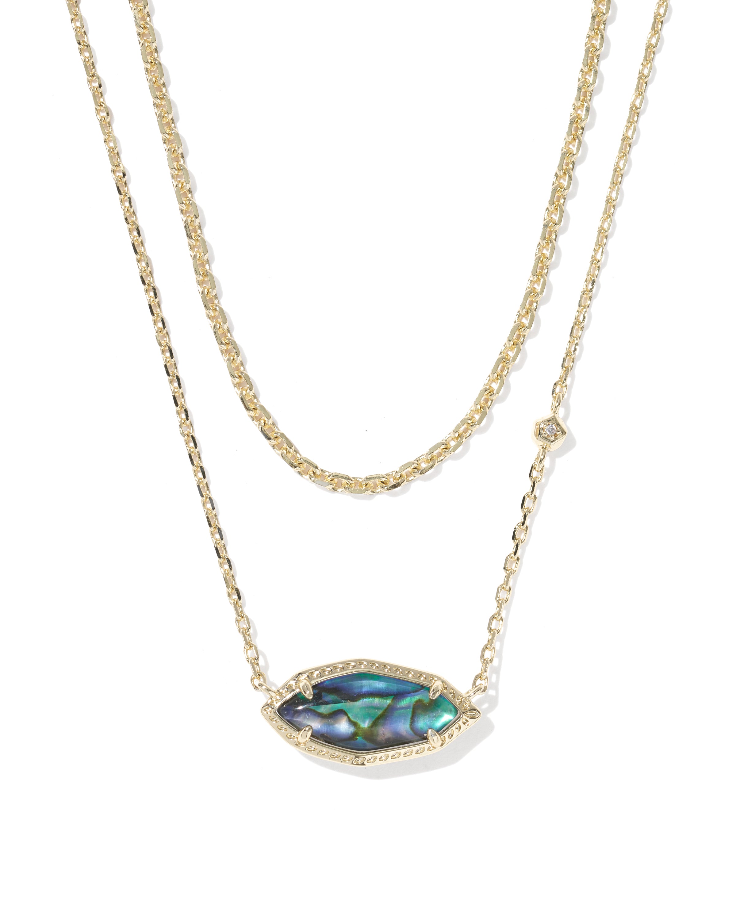 Ophelia Multi Strand Necklace in Gold Abalone Shell