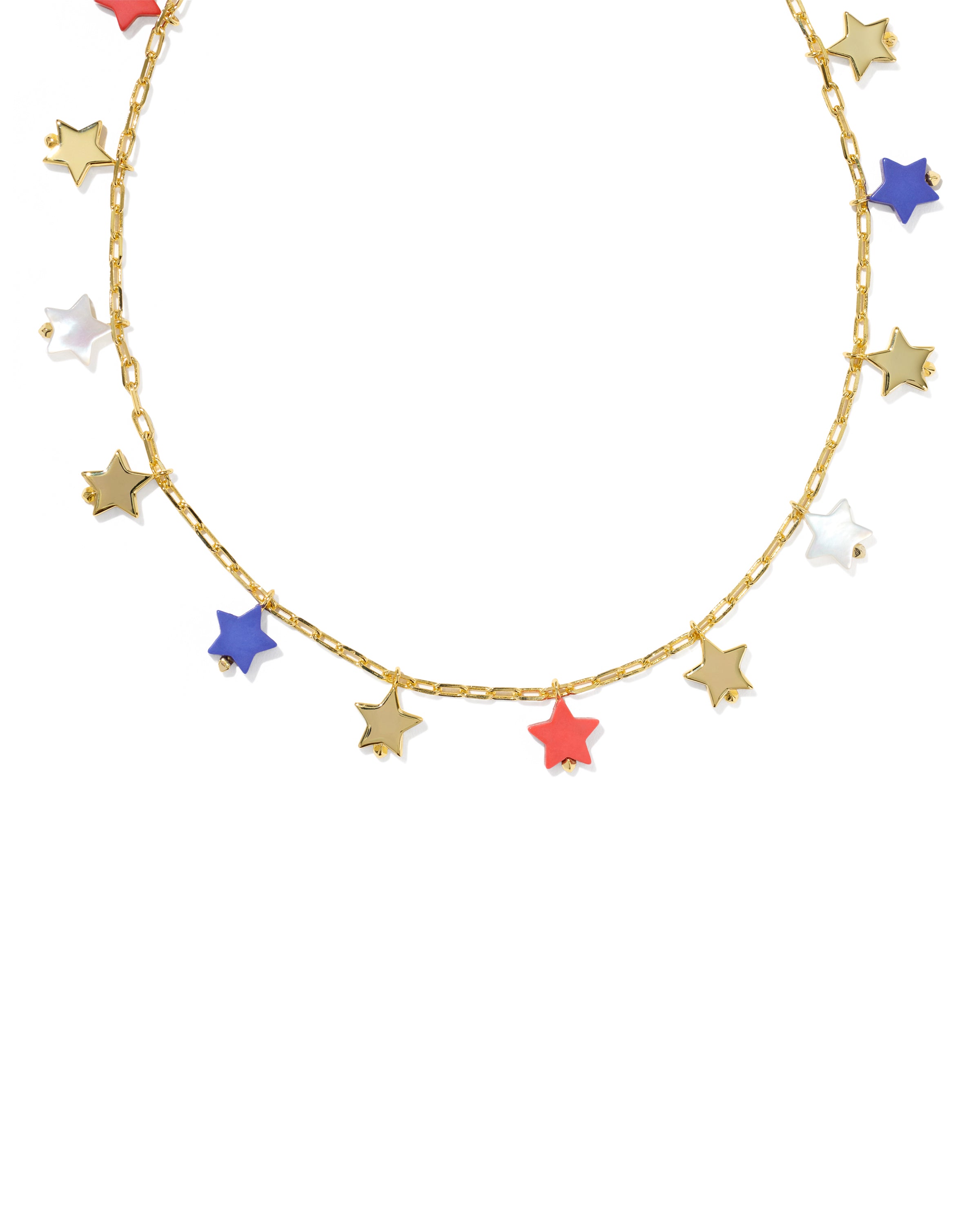 Camila Strand Necklace Gold Red White and Blue Mix