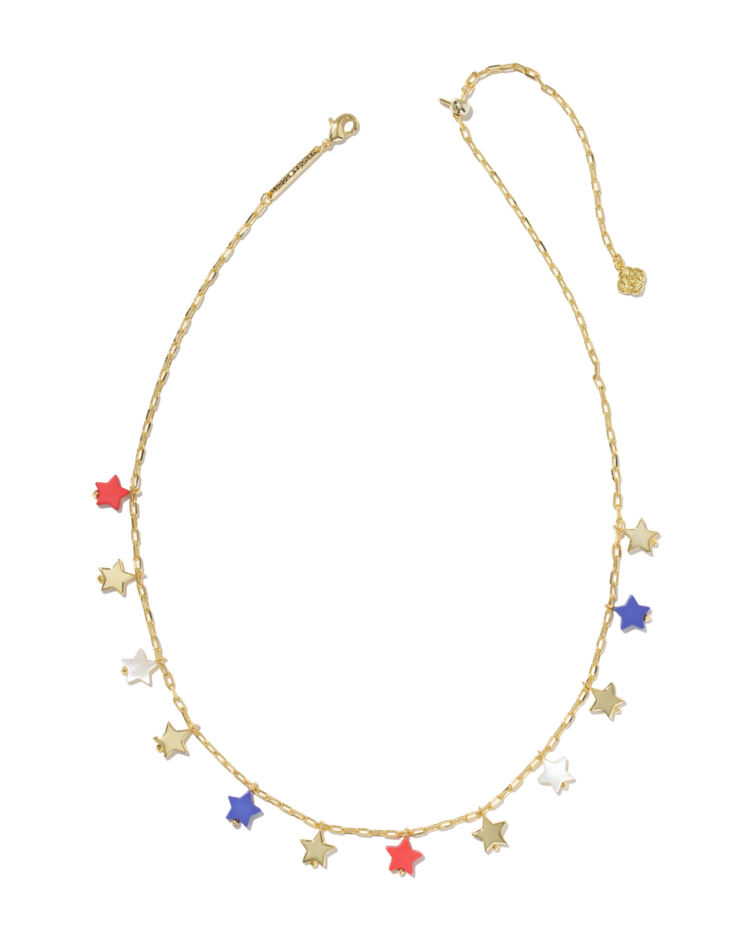Camila Strand Necklace Gold Red White and Blue Mix