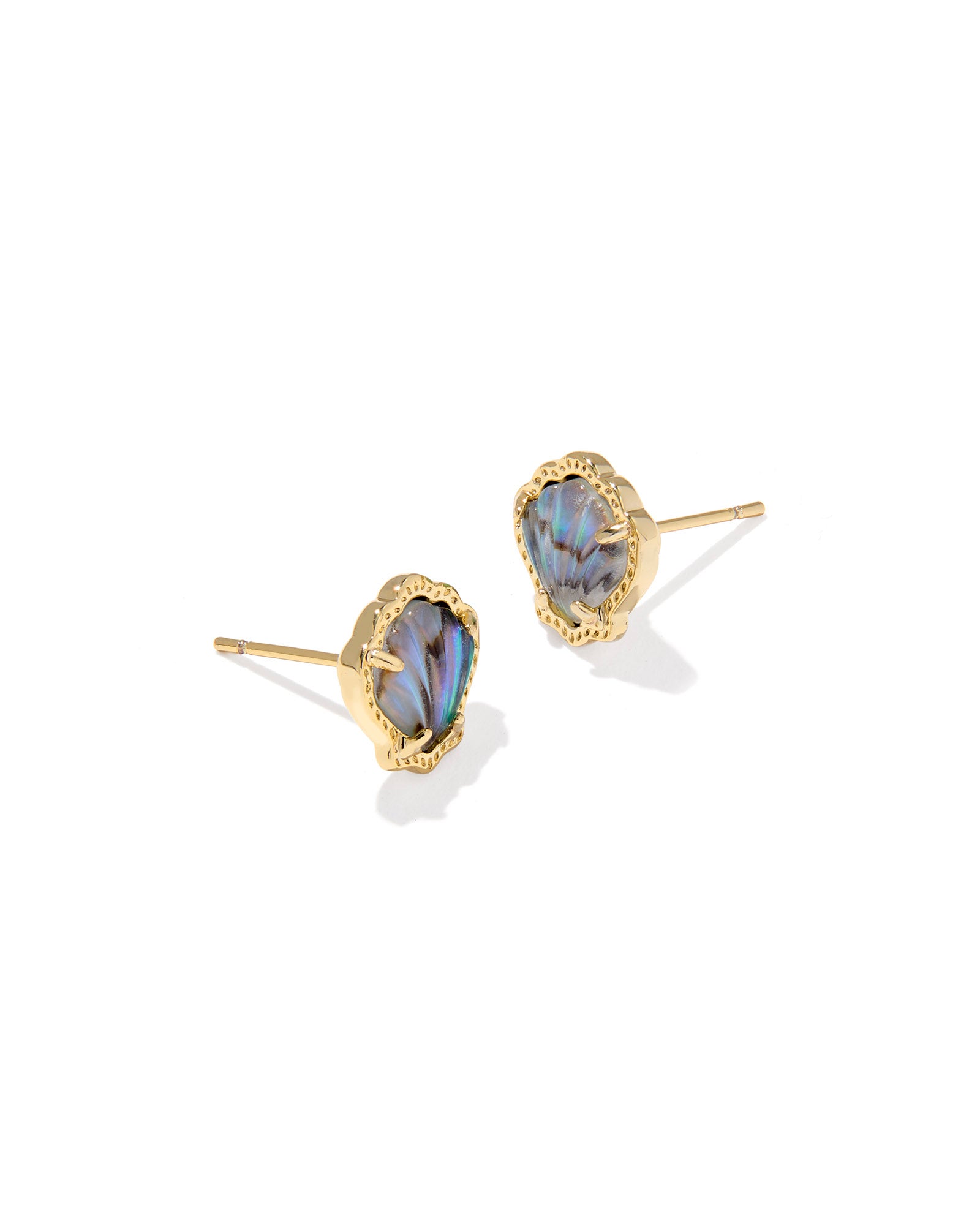 Brynne Shell Stud Earring in Gold Abalone