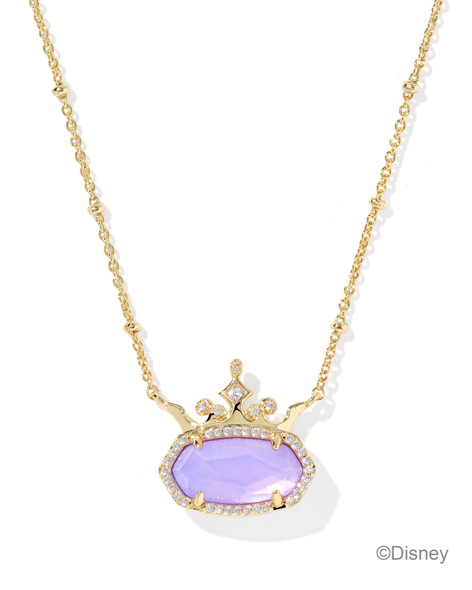 Disney Elisa Princess Necklace in Gold Lavender Opalite Illusion