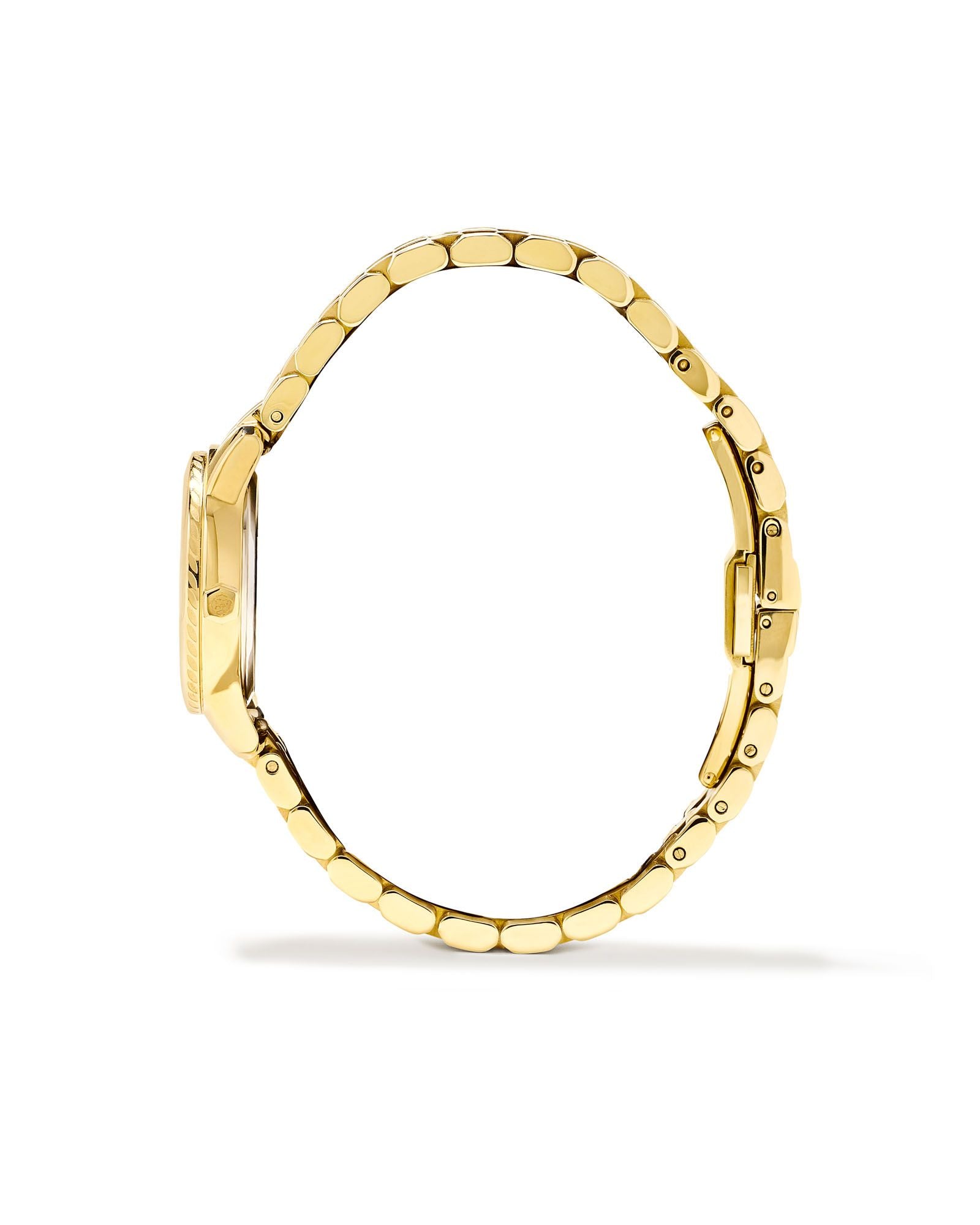 Alex 28mm Watch in Gold Tone Ivory Mother of Pearl