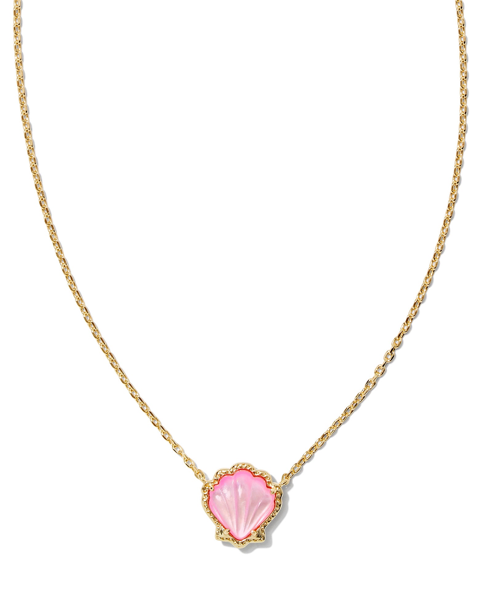 Brynne Shell Pendant Necklace in Gold Blush Mother of Pearl