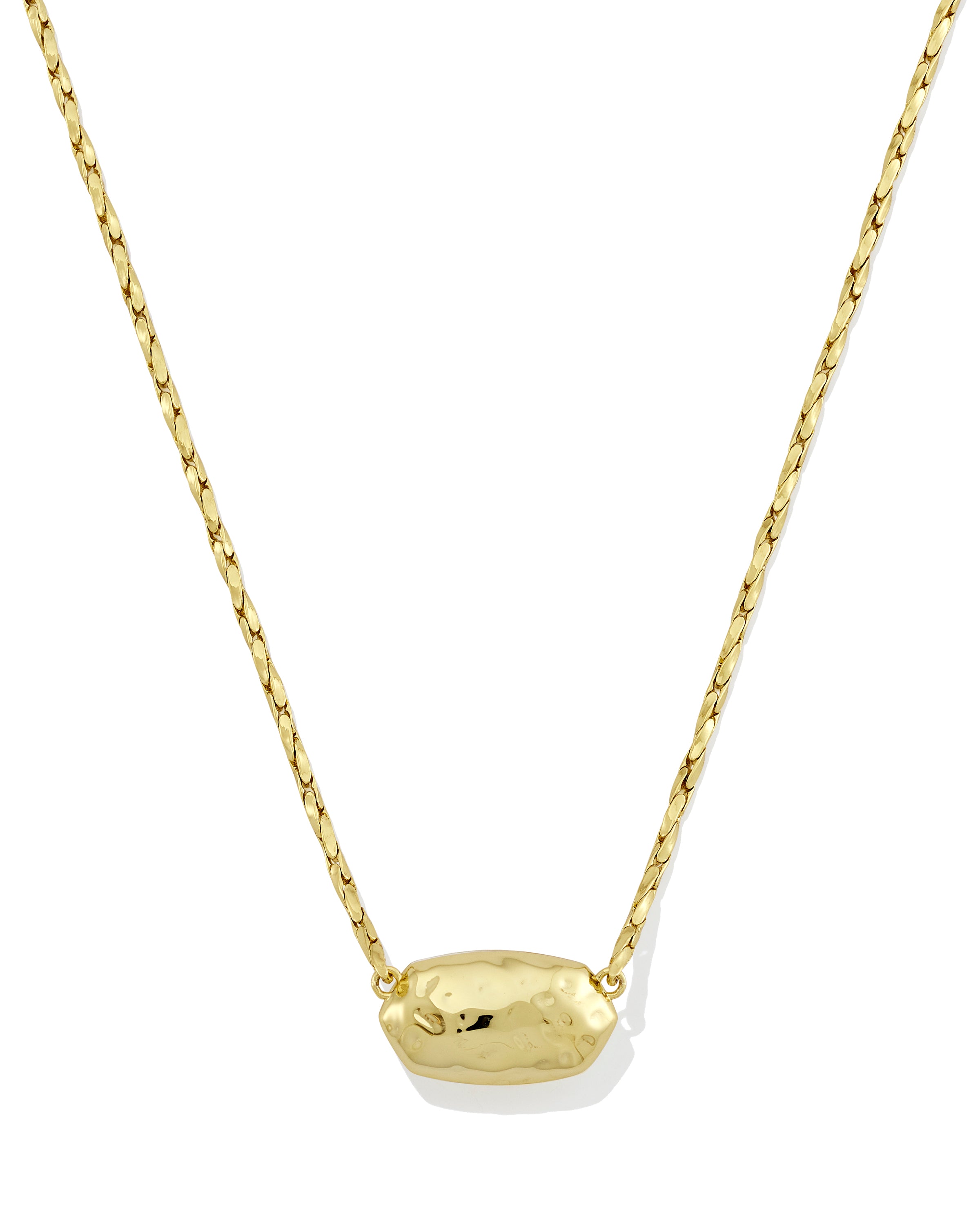 Elisa Riveted Pendant Necklace Gold Green Malachite