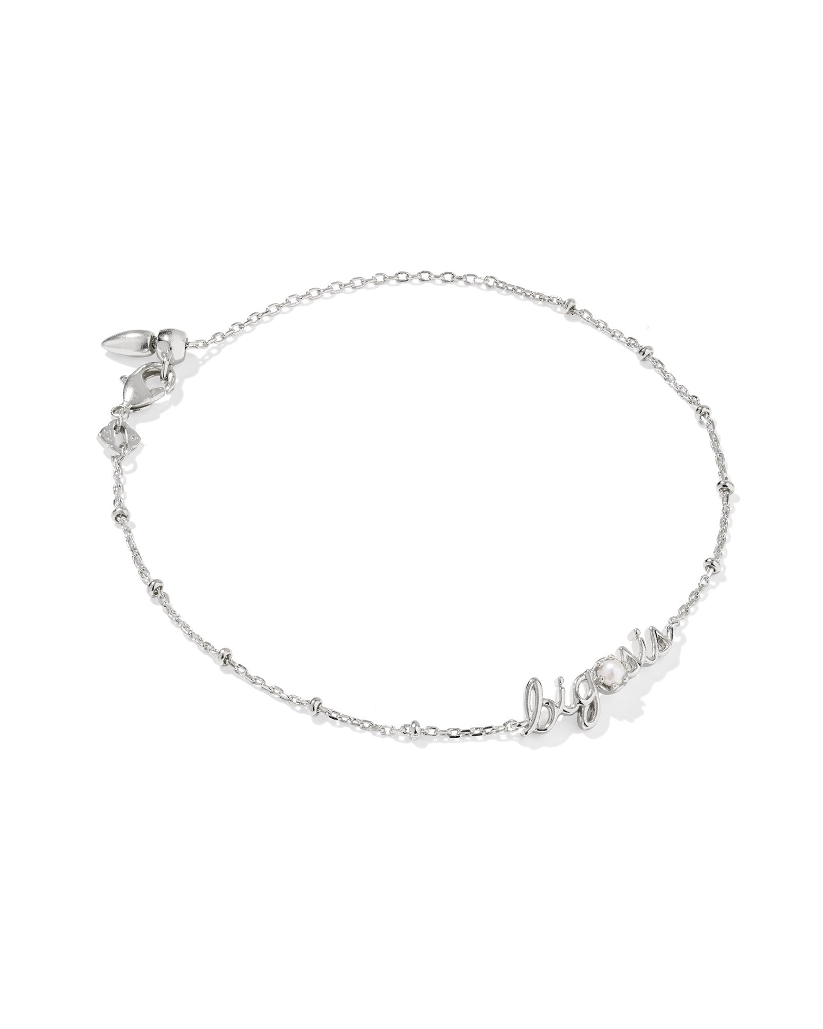 Big Sis Delicate Chain Bracelet in Silver with Freshwater Cultured Pearl