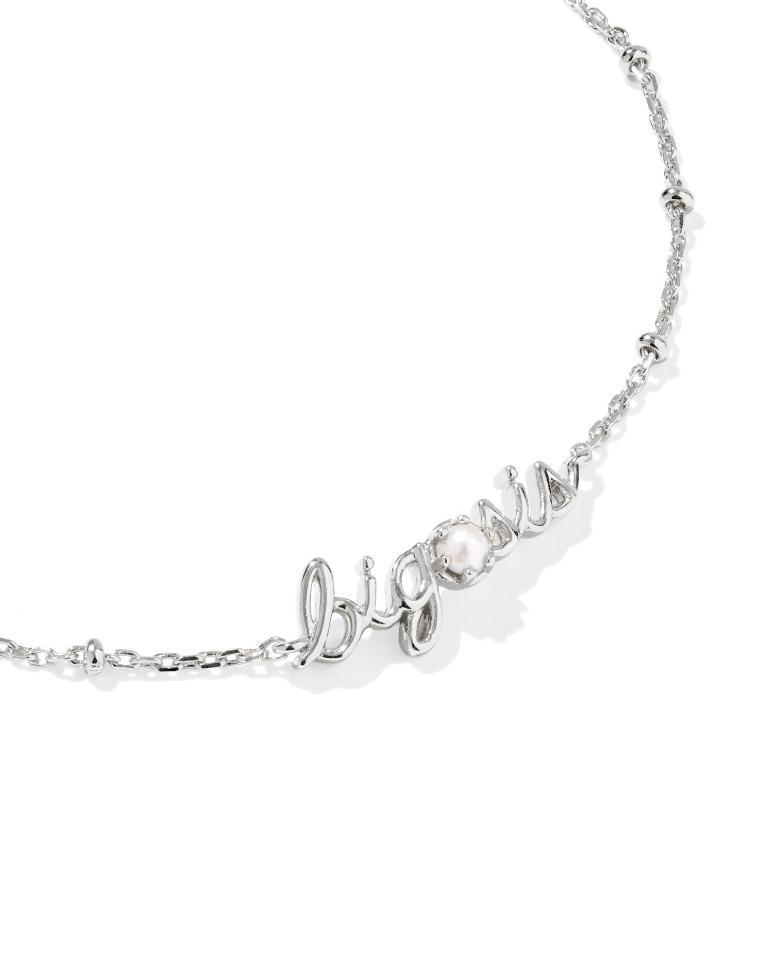 Big Sis Delicate Chain Bracelet in Silver with Freshwater Cultured Pearl