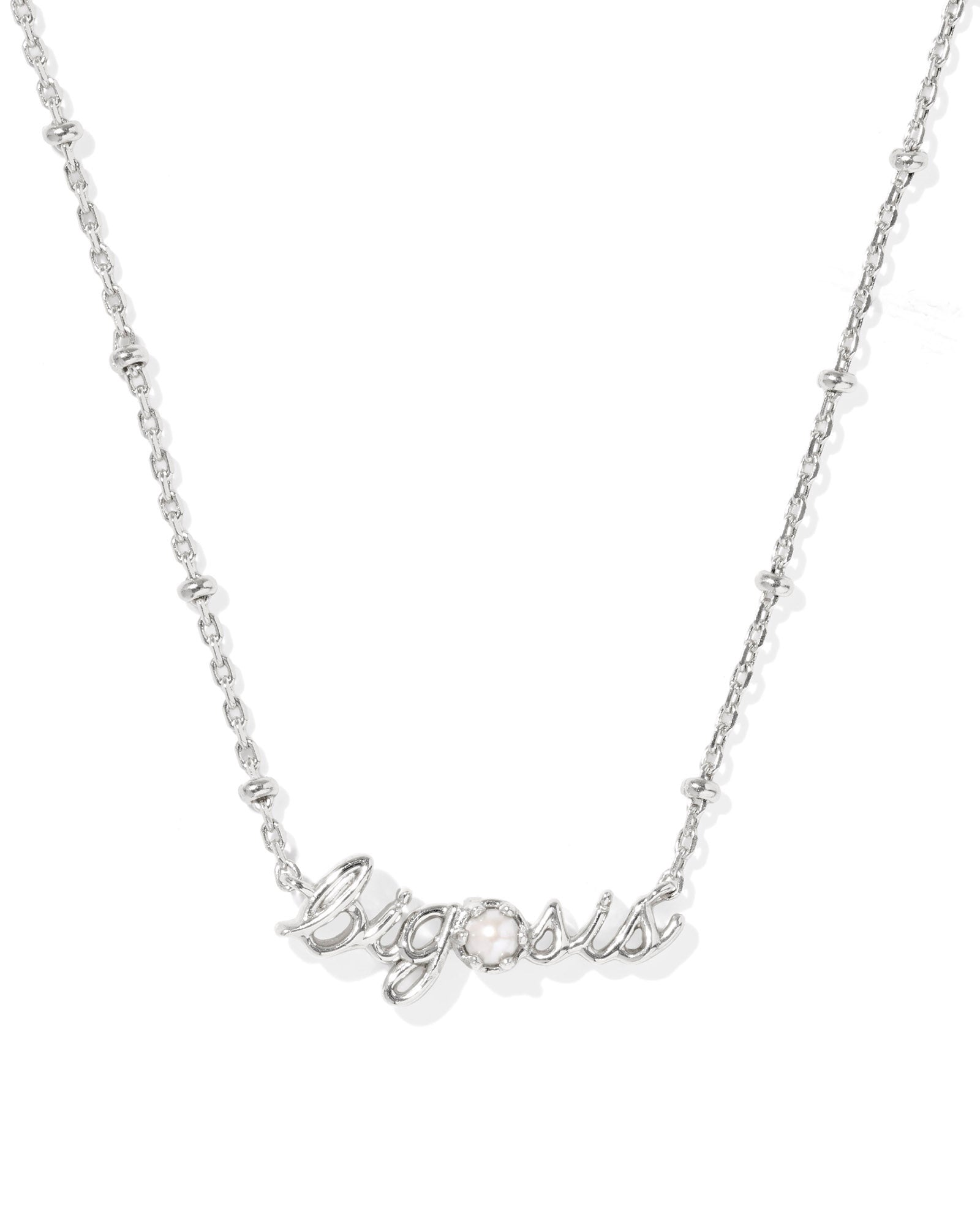 Big Sis Short Pndnt. Necklace in Silver Freshwater Cultured Pearl