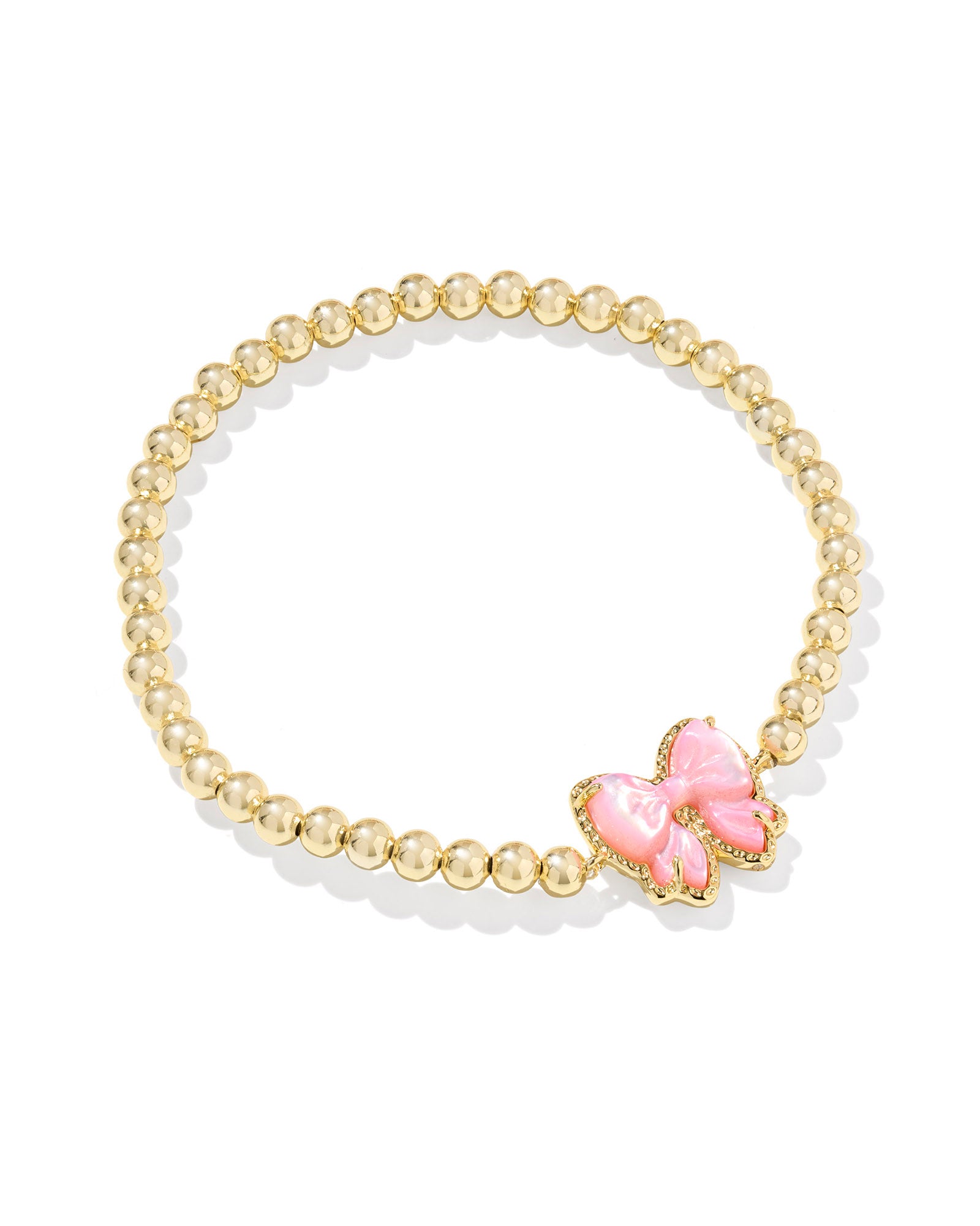 Haley Bow Stretch Bracelet Gold Blush Mother of Pearl
