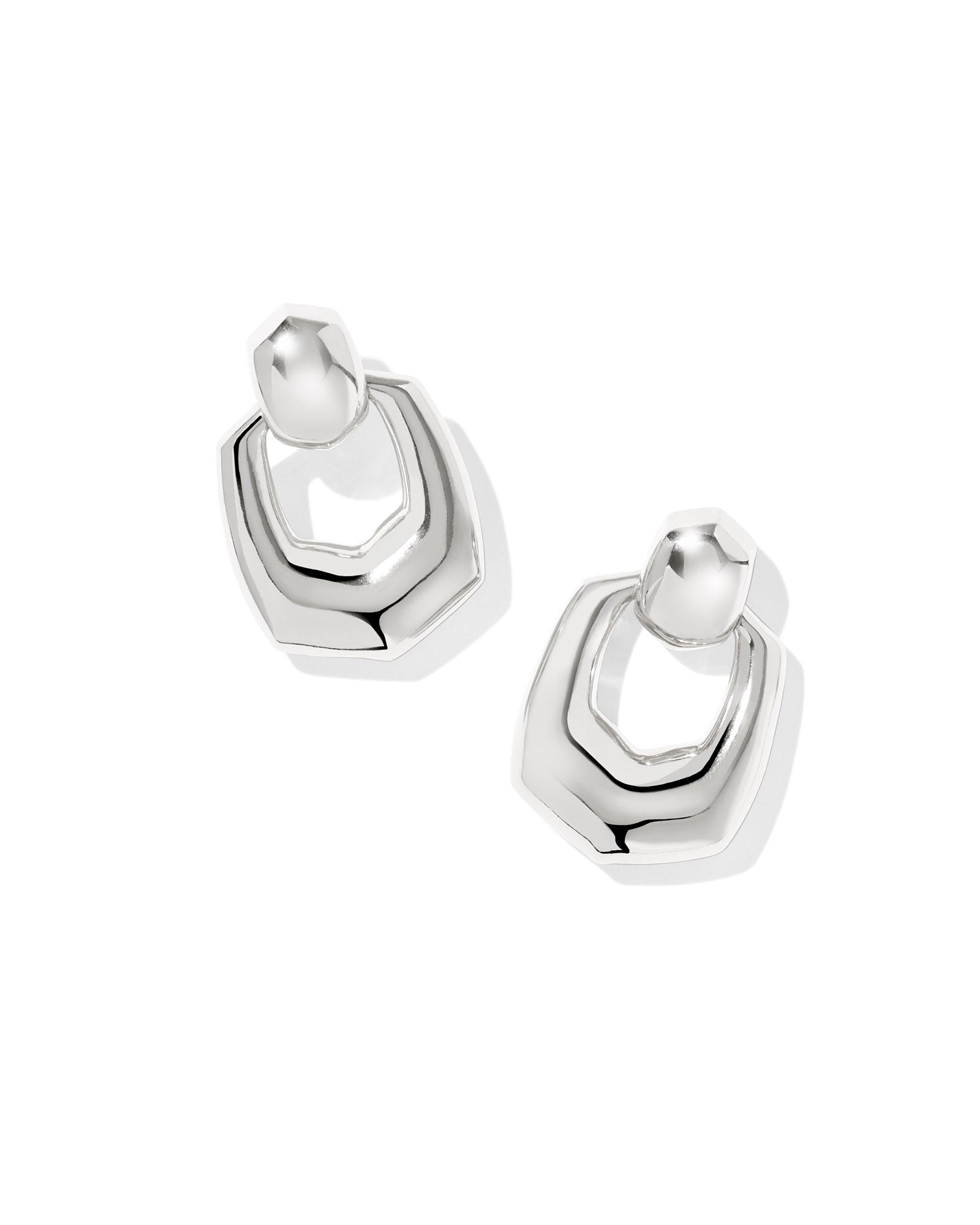 Kaitlin Open Frame Earring in Silver