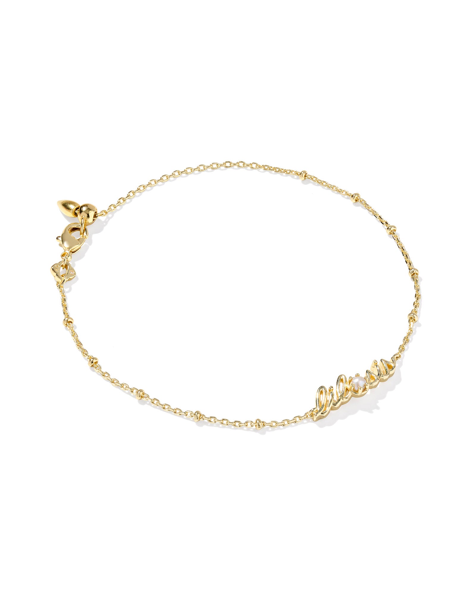 Lil Sis Delicate Chain Bracelet in Gold Freshwater Cultured Pearl