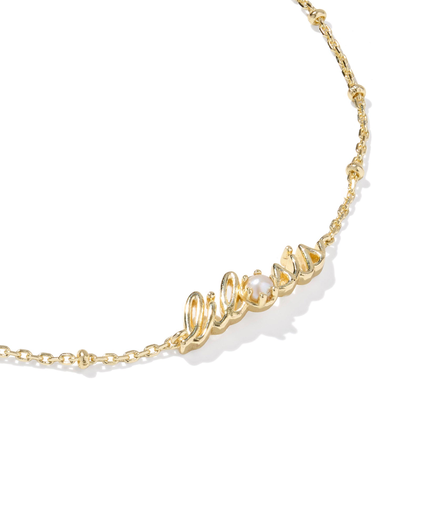 Lil Sis Delicate Chain Bracelet in Gold Freshwater Cultured Pearl