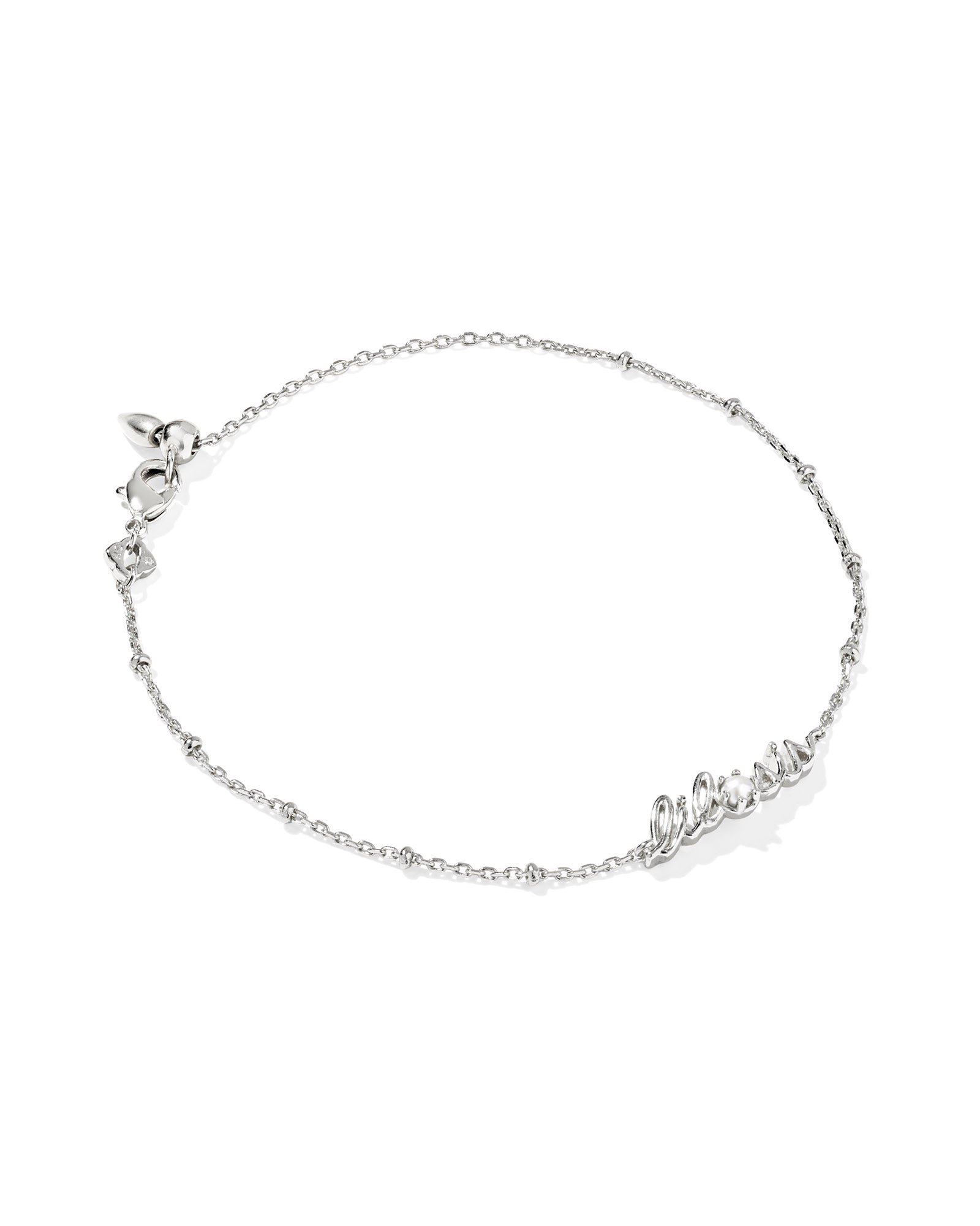 Lil Sis Delicate Chain Bracelet in Silver Freshwater Cultured Pearl