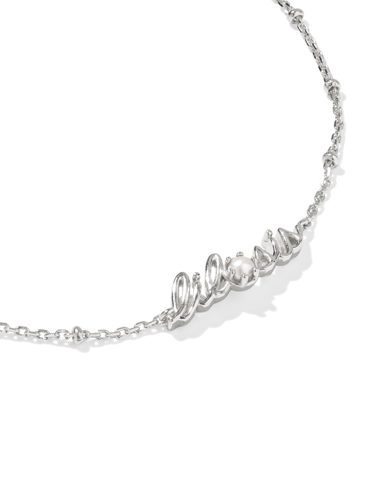 Lil Sis Delicate Chain Bracelet in Silver Freshwater Cultured Pearl