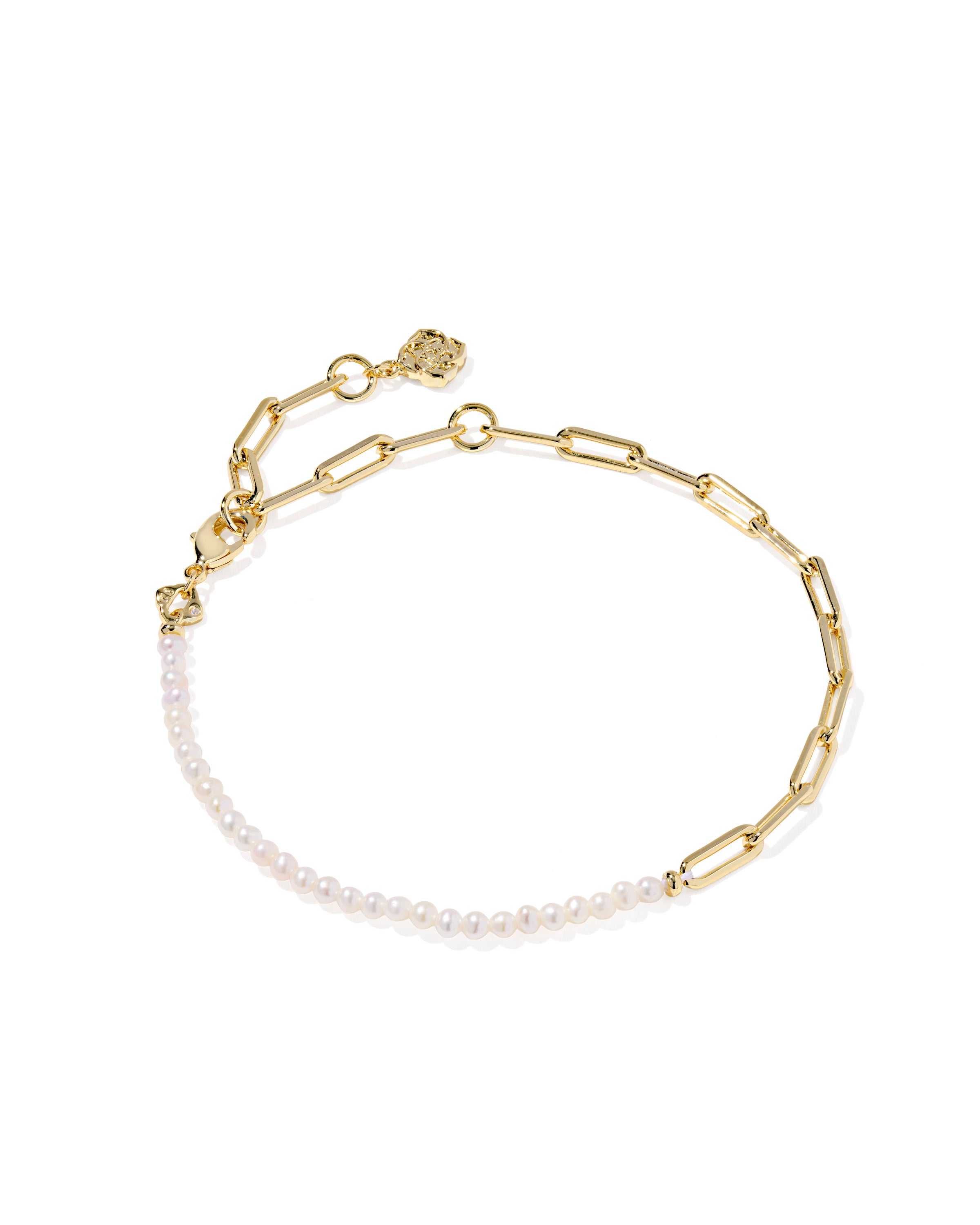 Markie half chain bracelet gold freshwater cultured pearl