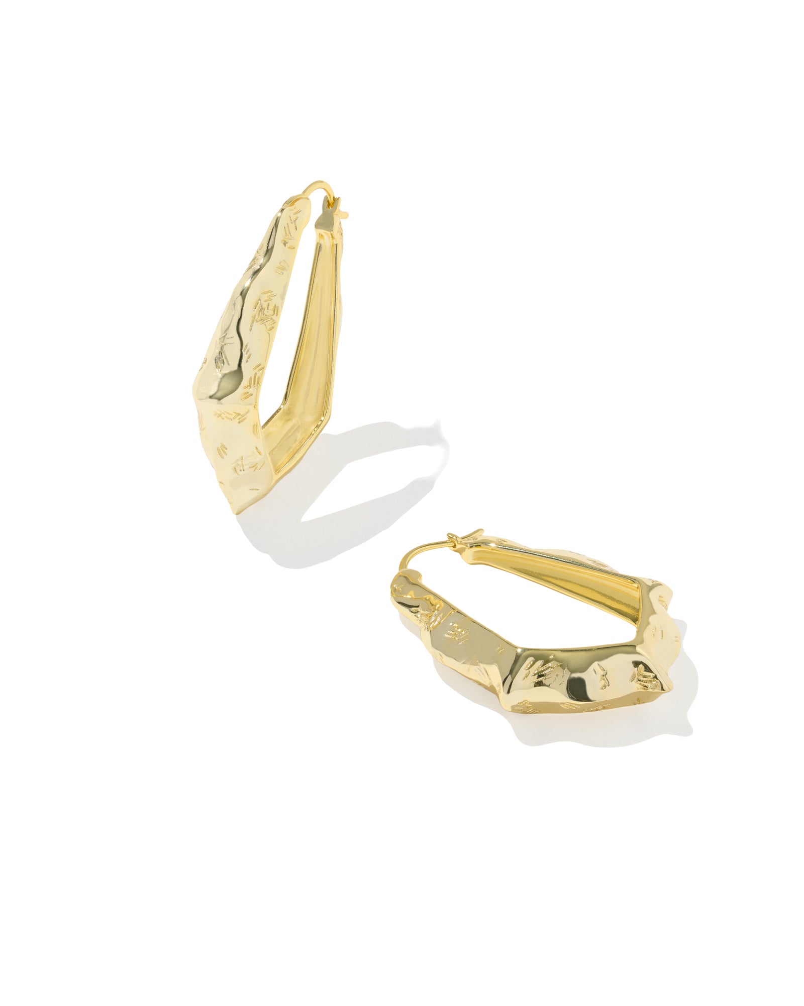 Adriana Scallop Frame Gold Hoop Earrings