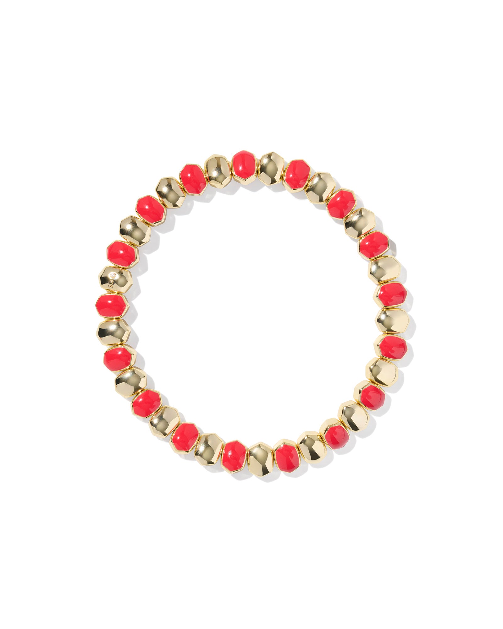 Daphne Enamel Stretch Bracelet in Gold and Red
