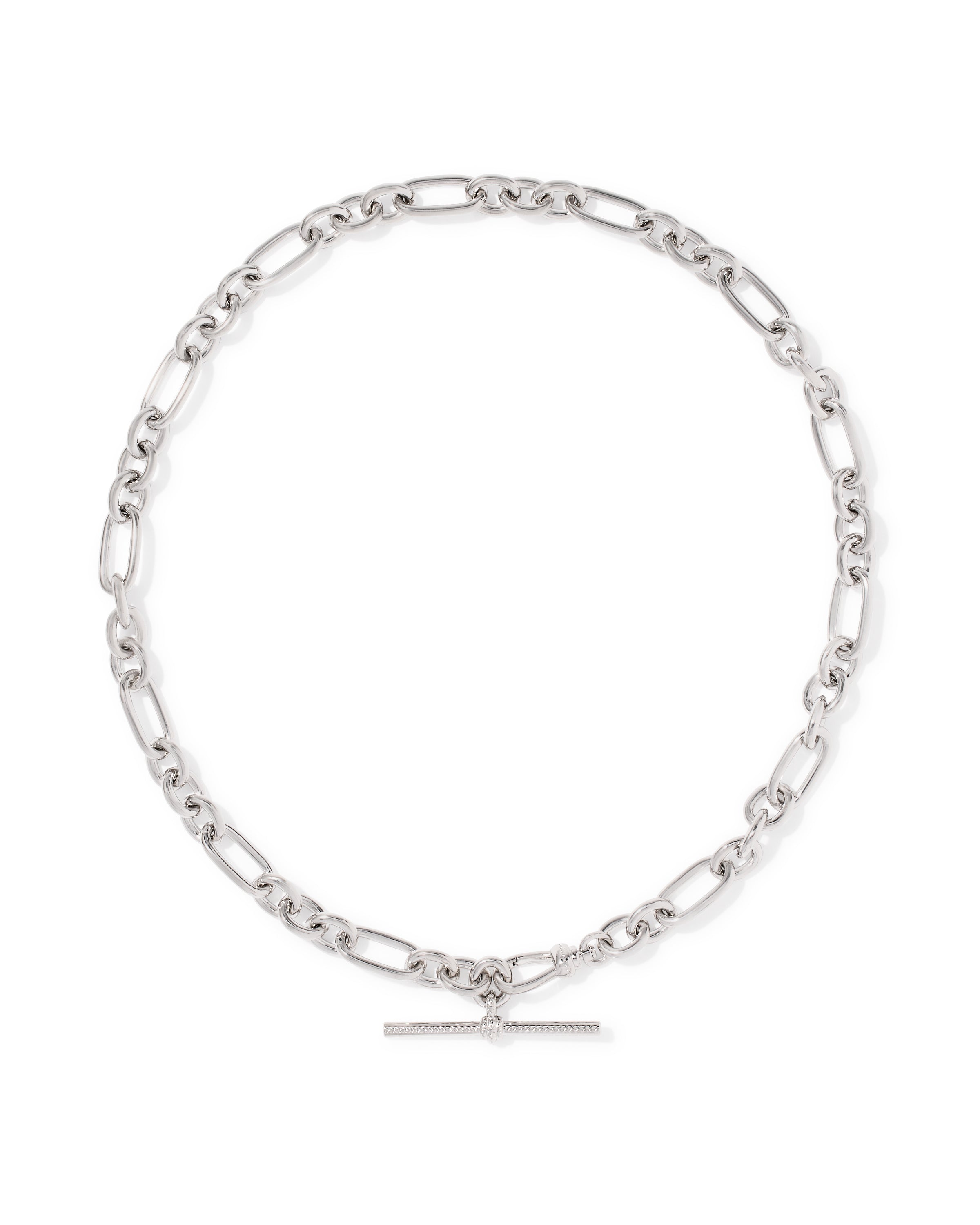 Embry Link Chain Necklace in Rhodium