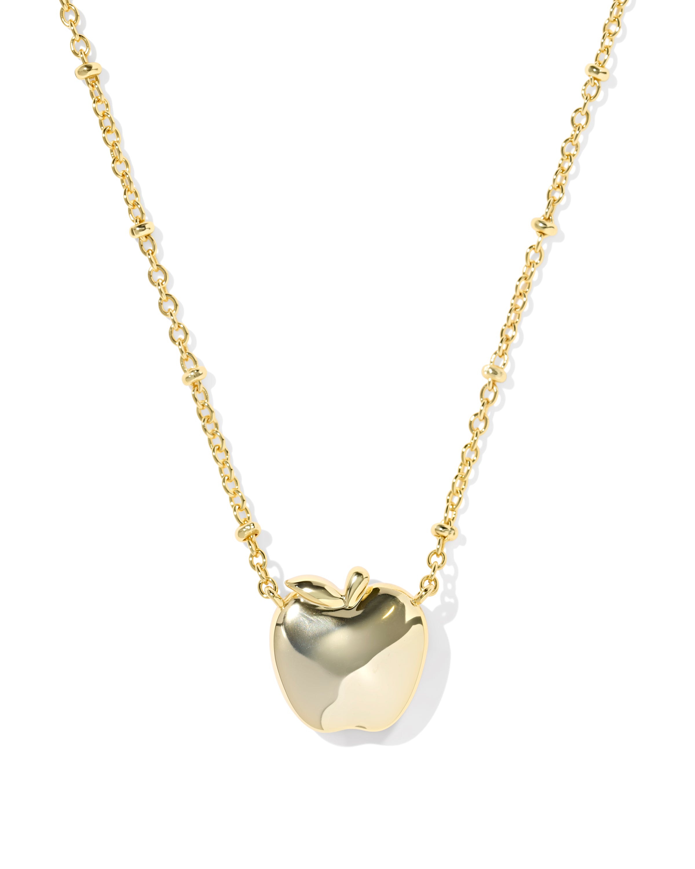 Apple Short Pendant Necklace in Gold Red Illusion